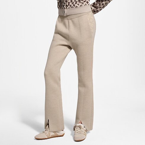 Pantaloni in maglia con dettagli di motivo Monogram e orlo aperto Donna Novità Donna } | LOUIS VUITTON (Zoom prodotto)