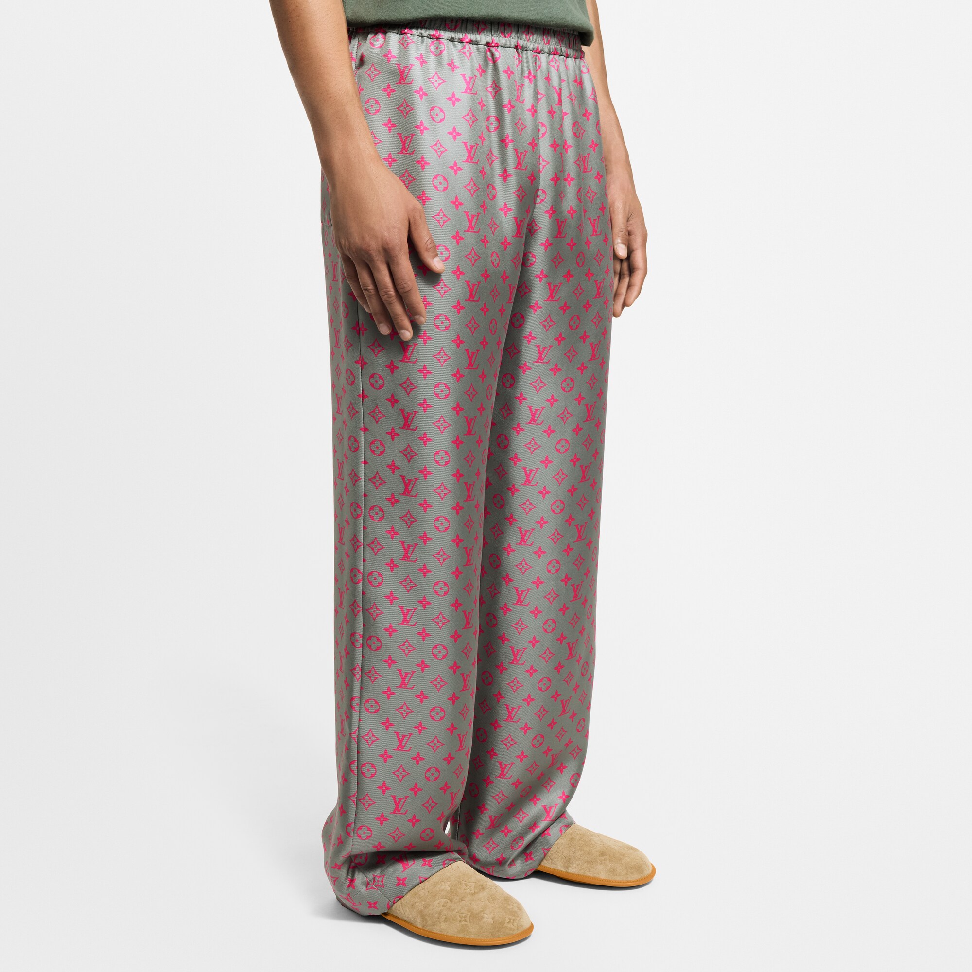 Pantaloni in seta con motivo Monogram e coulisse  Uomo Abbigliamento Pantaloni | LOUIS VUITTON (Zoom prodotto)