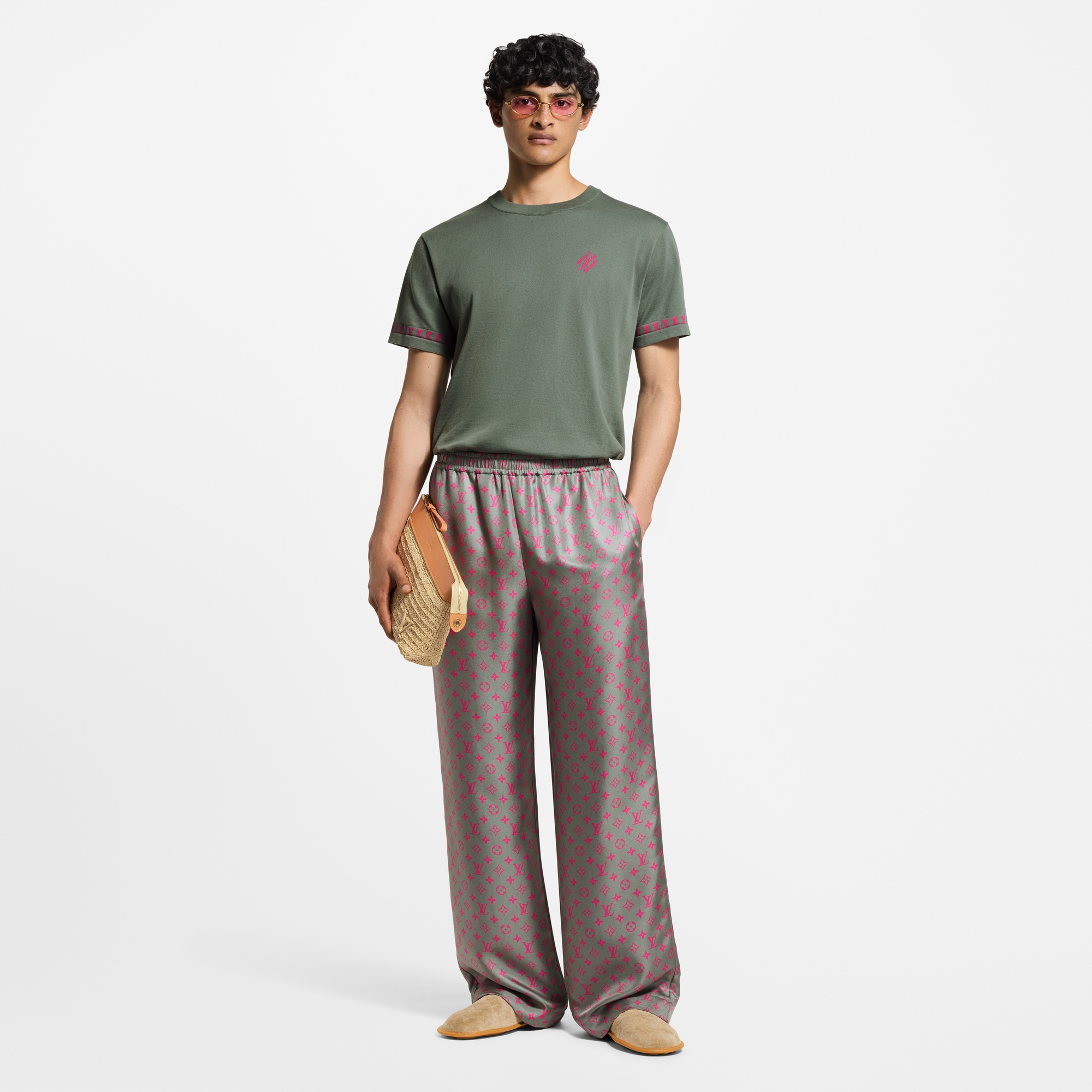 Pantaloni in seta con motivo Monogram e coulisse  Uomo Abbigliamento Pantaloni | LOUIS VUITTON (Zoom prodotto)