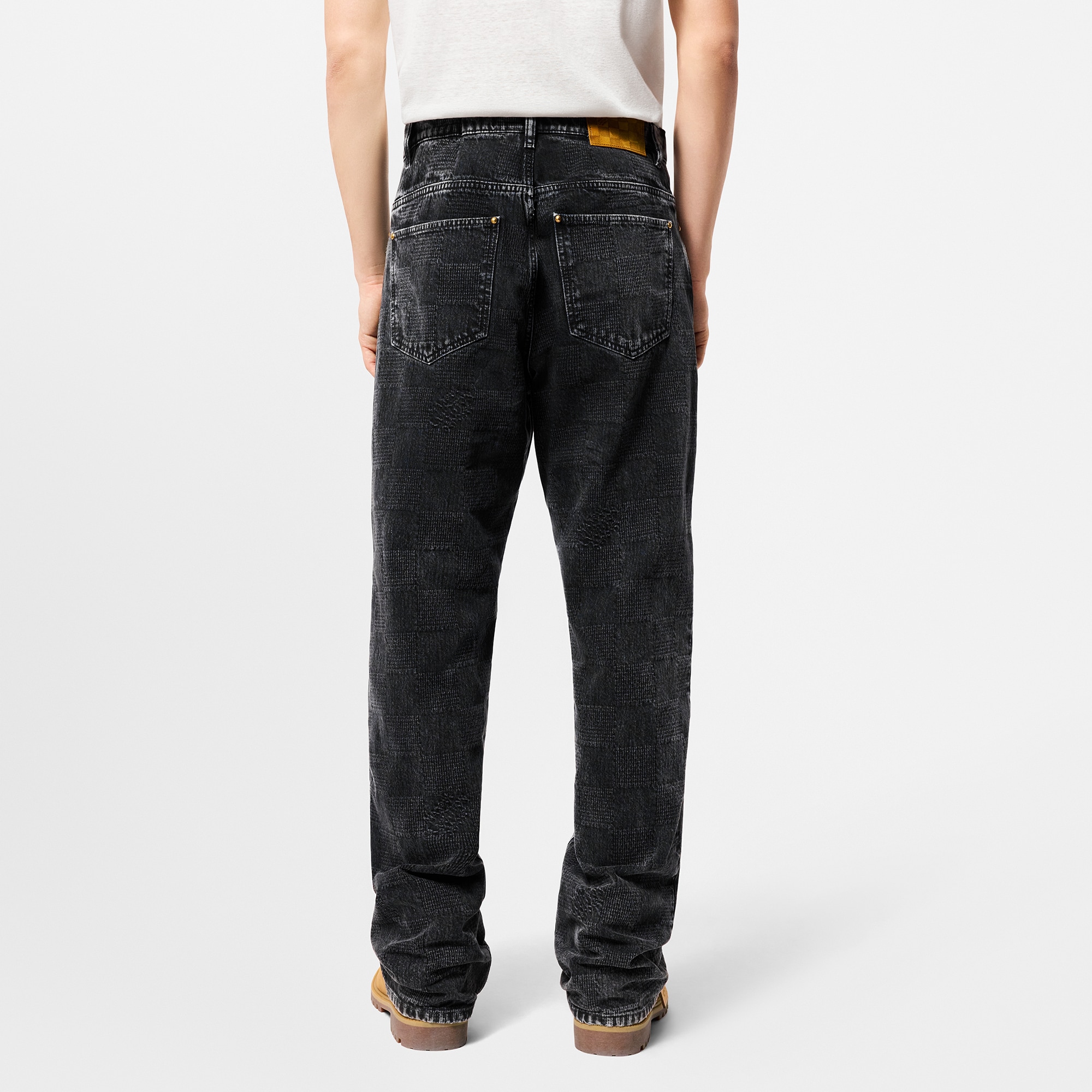 Pantaloni in stile workwear in cotone con motivo Damier  Uomo Abbigliamento Collezione Denim | LOUIS VUITTON (Zoom prodotto)