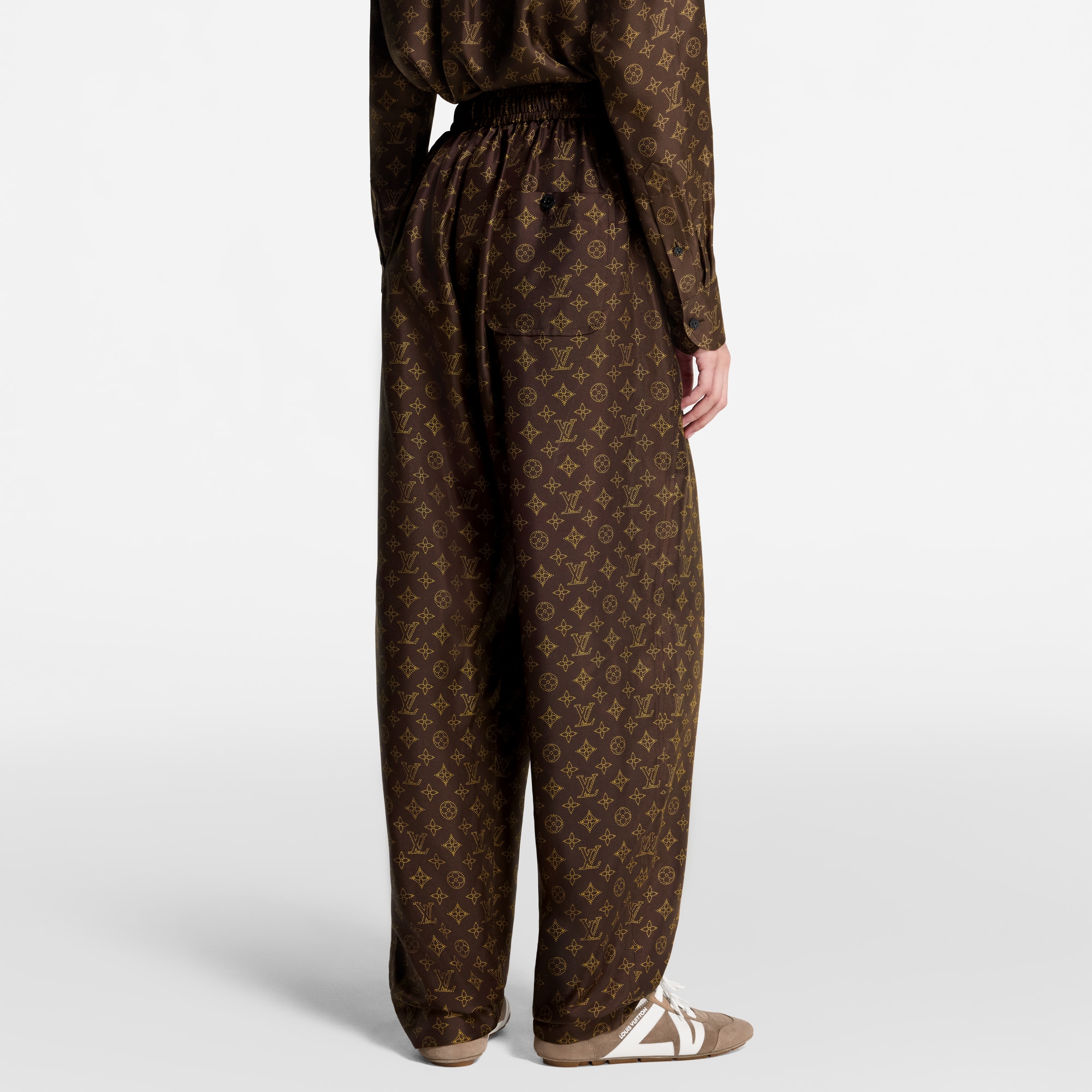 Pantaloni larghi morbidi con motivo Monogram Mahina  Donna Abbigliamento Pantaloni | LOUIS VUITTON (Zoom prodotto)
