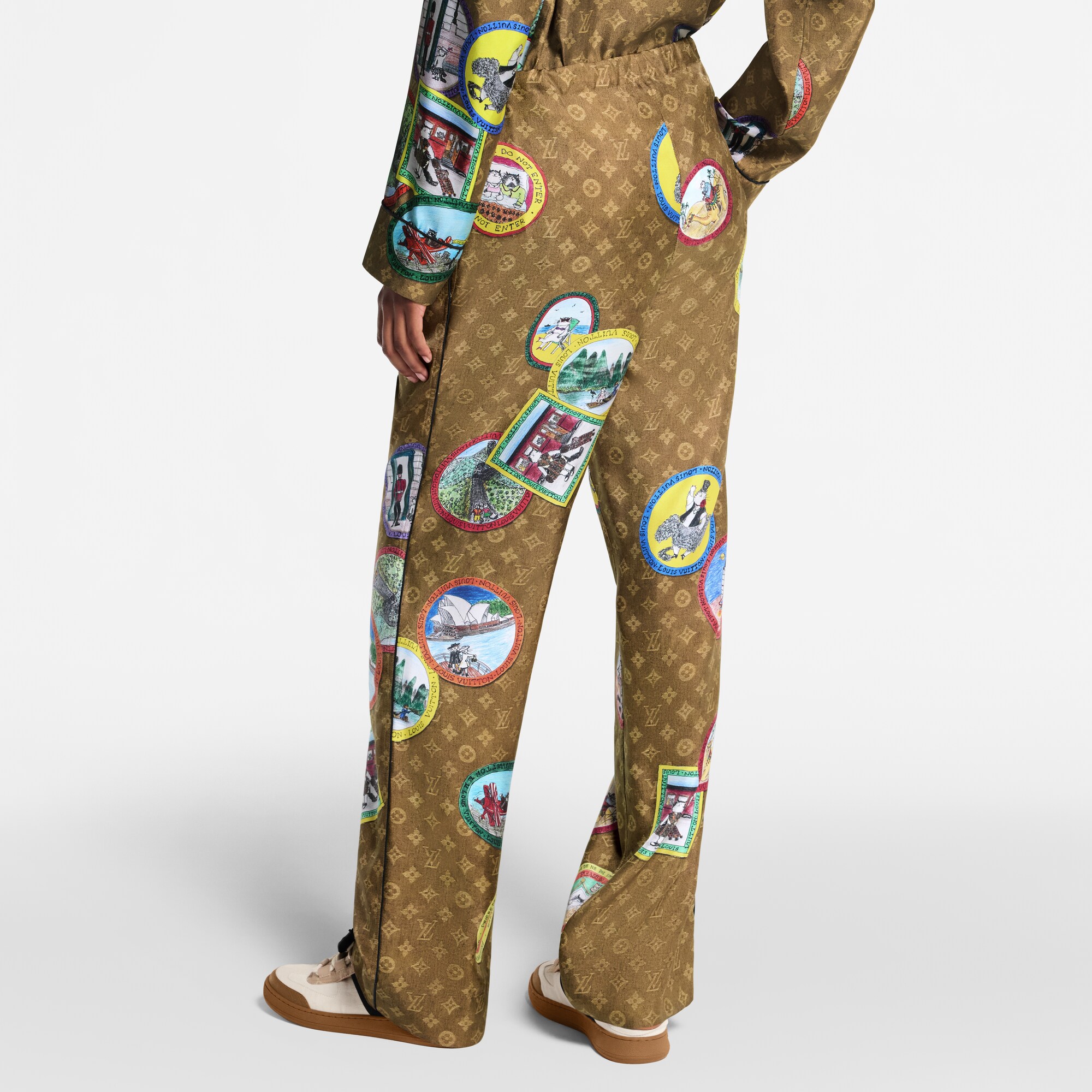 Pantaloni morbidi con motivo Monogram Cat Stamp  Donna Abbigliamento Pantaloni | LOUIS VUITTON (Zoom prodotto)