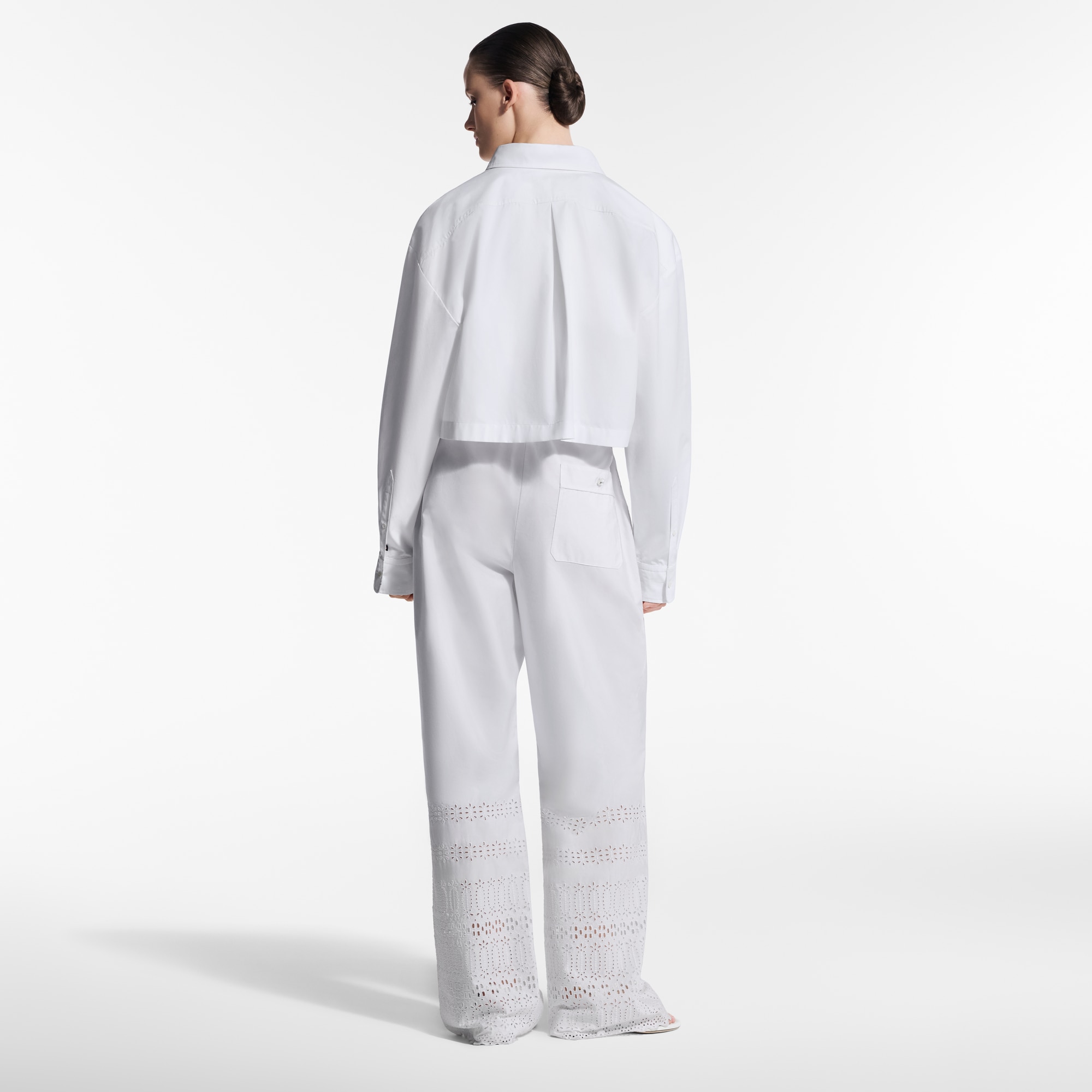 Pantaloni morbidi in Sangallo  Donna Abbigliamento Pantaloni | LOUIS VUITTON (Zoom prodotto)