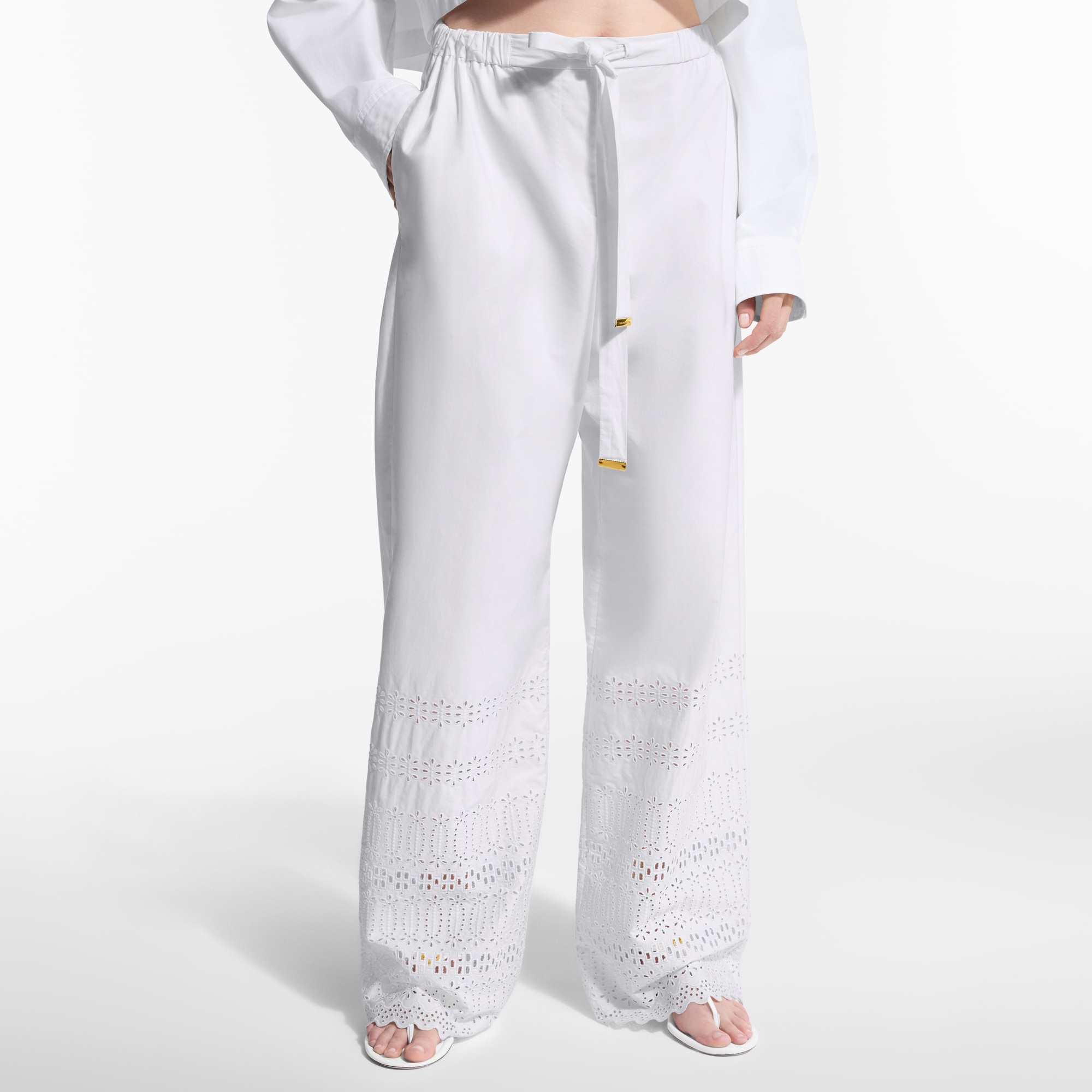 Pantaloni morbidi in Sangallo  Donna Abbigliamento Pantaloni | LOUIS VUITTON (Zoom prodotto)