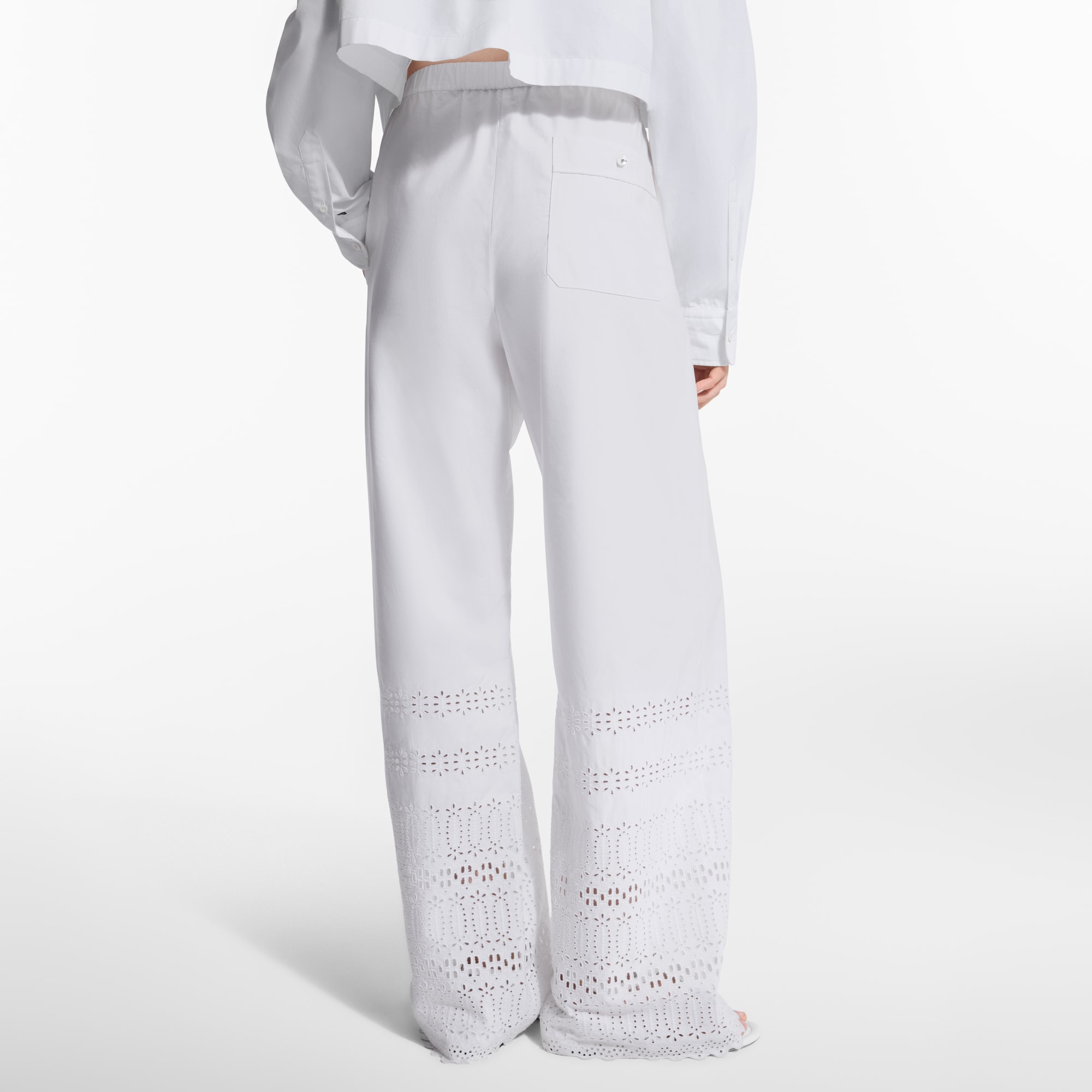 Pantaloni morbidi in Sangallo  Donna Abbigliamento Pantaloni | LOUIS VUITTON (Zoom prodotto)