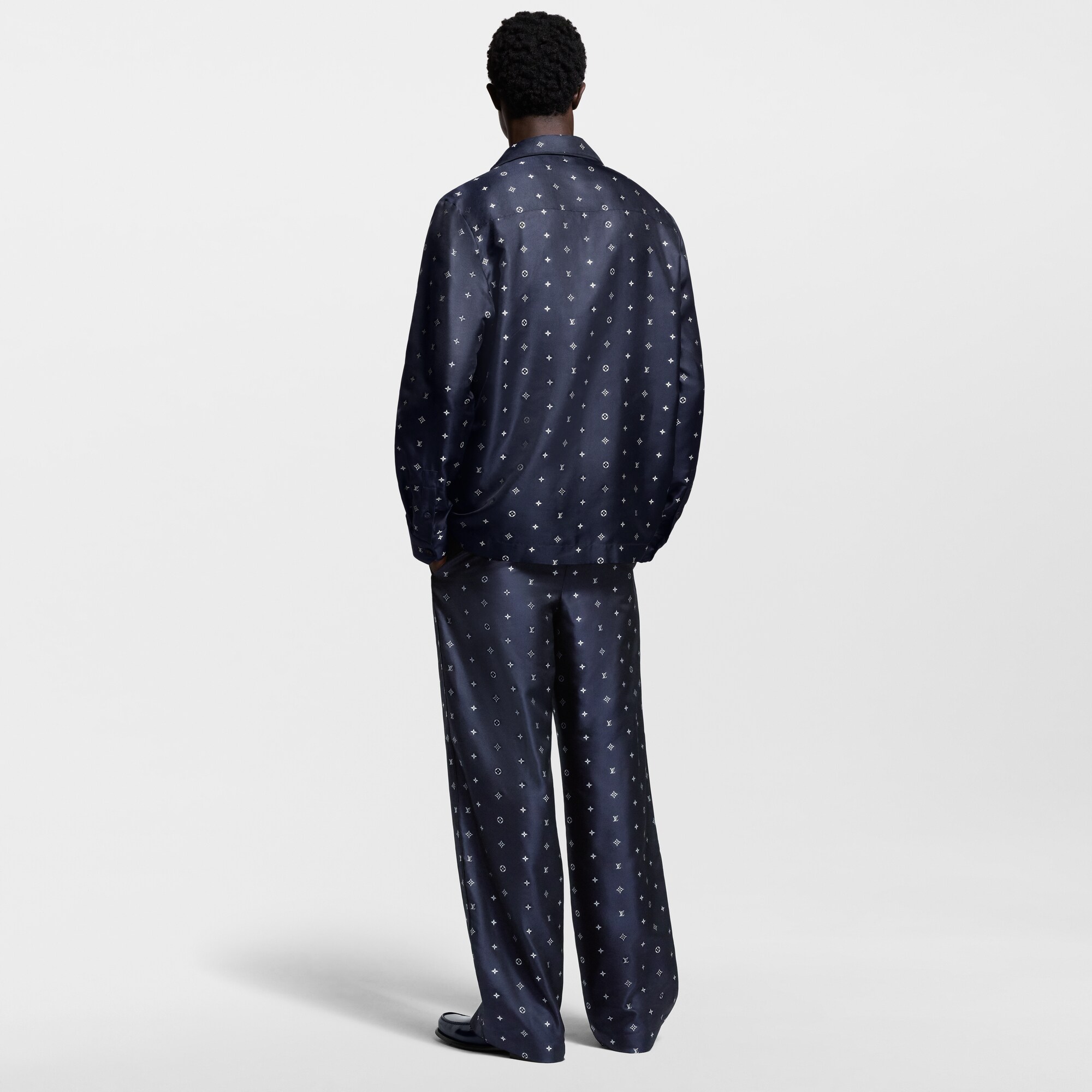 Pantaloni morbidi in seta con motivo Monogram  Uomo Abbigliamento Pantaloni | LOUIS VUITTON (Zoom prodotto)