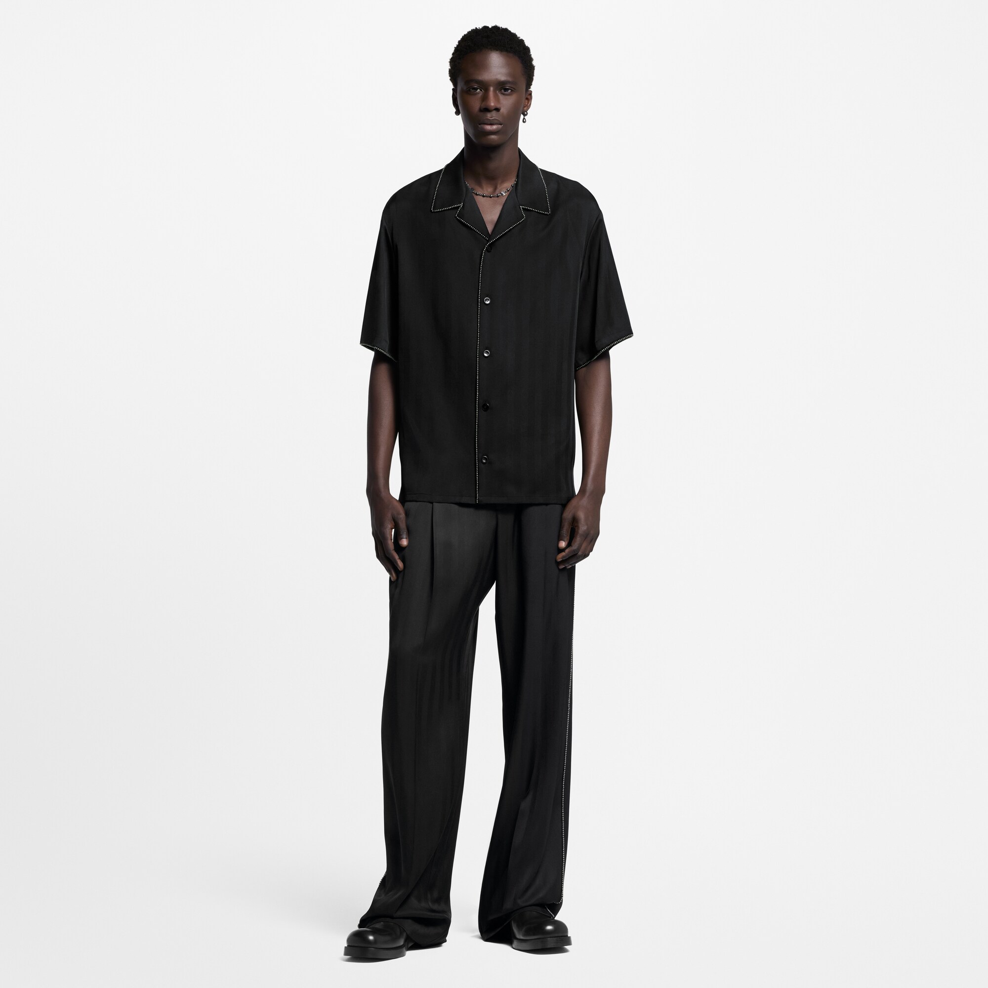 Pantaloni morbidi in seta con perline ricamate  Uomo Abbigliamento Pantaloni | LOUIS VUITTON (Zoom prodotto)