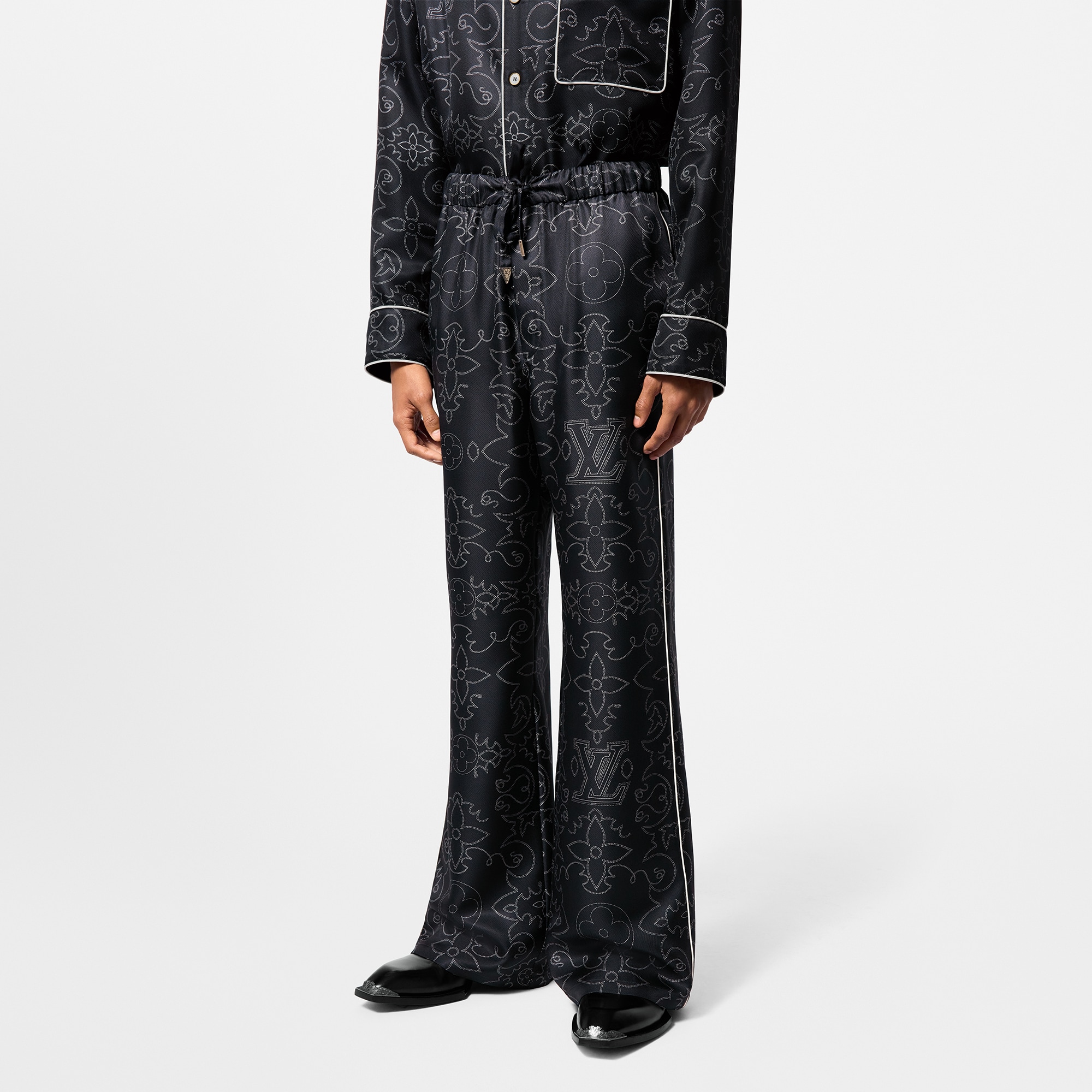 Pantaloni morbidi in seta stampata  Uomo Abbigliamento Pantaloni | LOUIS VUITTON (Zoom prodotto)