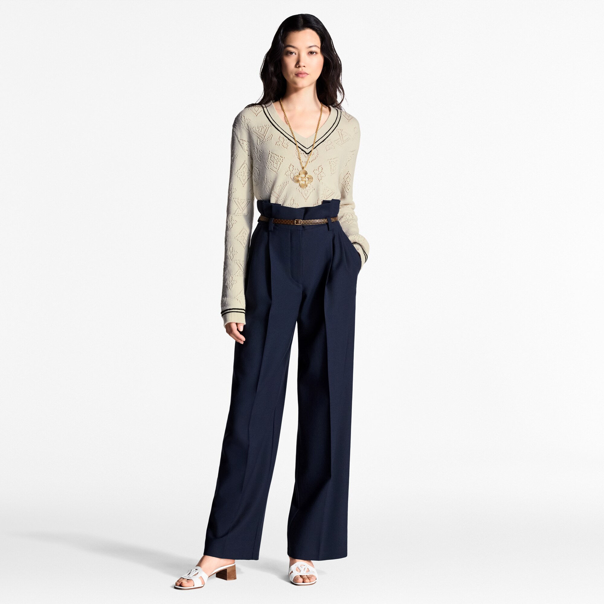 Pantaloni sartoriali con vita a sacchetto  Donna Abbigliamento Pantaloni | LOUIS VUITTON (Zoom prodotto)