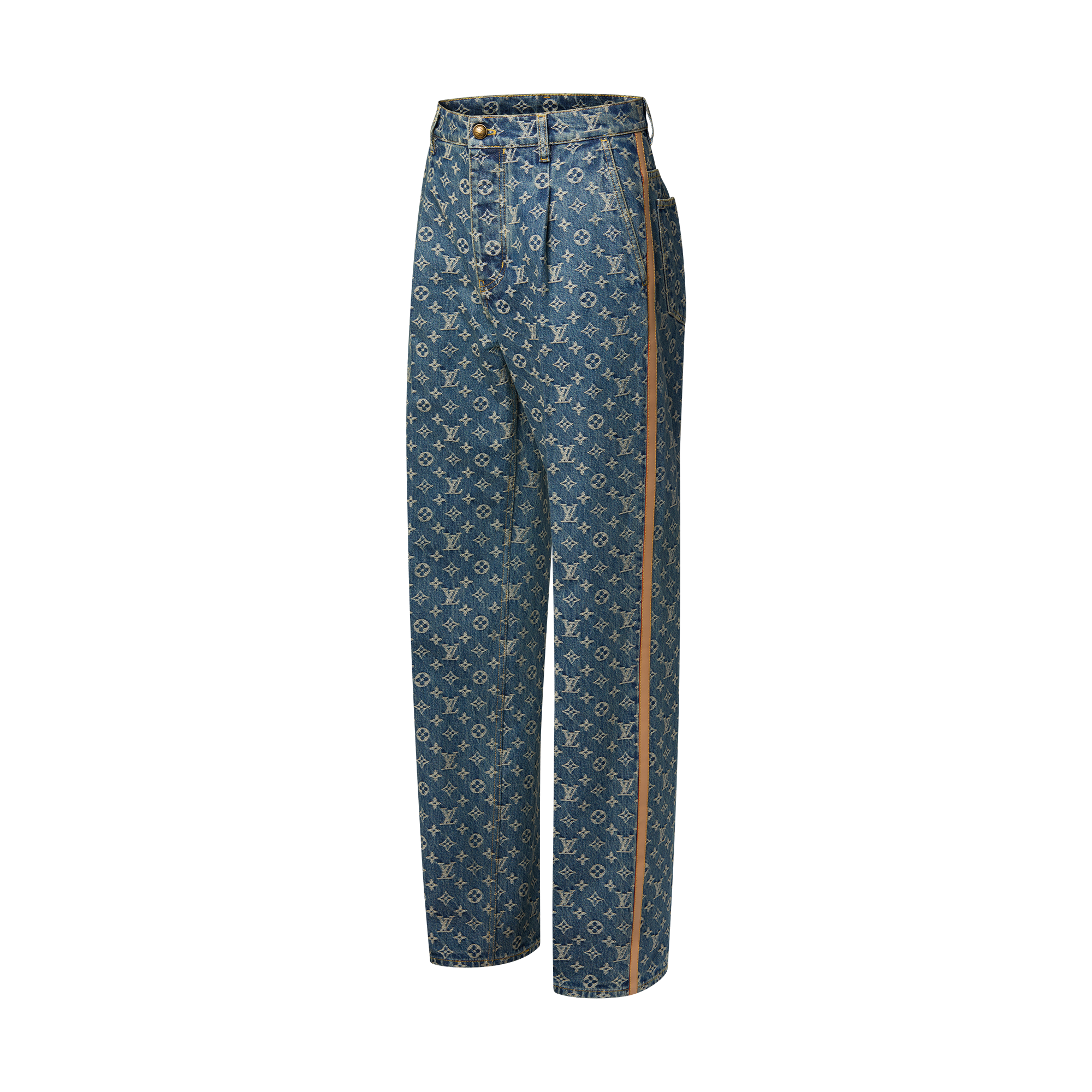 Pantaloni sartoriali in denim con motivo Monogram  Uomo Abbigliamento Collezione Denim | LOUIS VUITTON (Zoom prodotto)