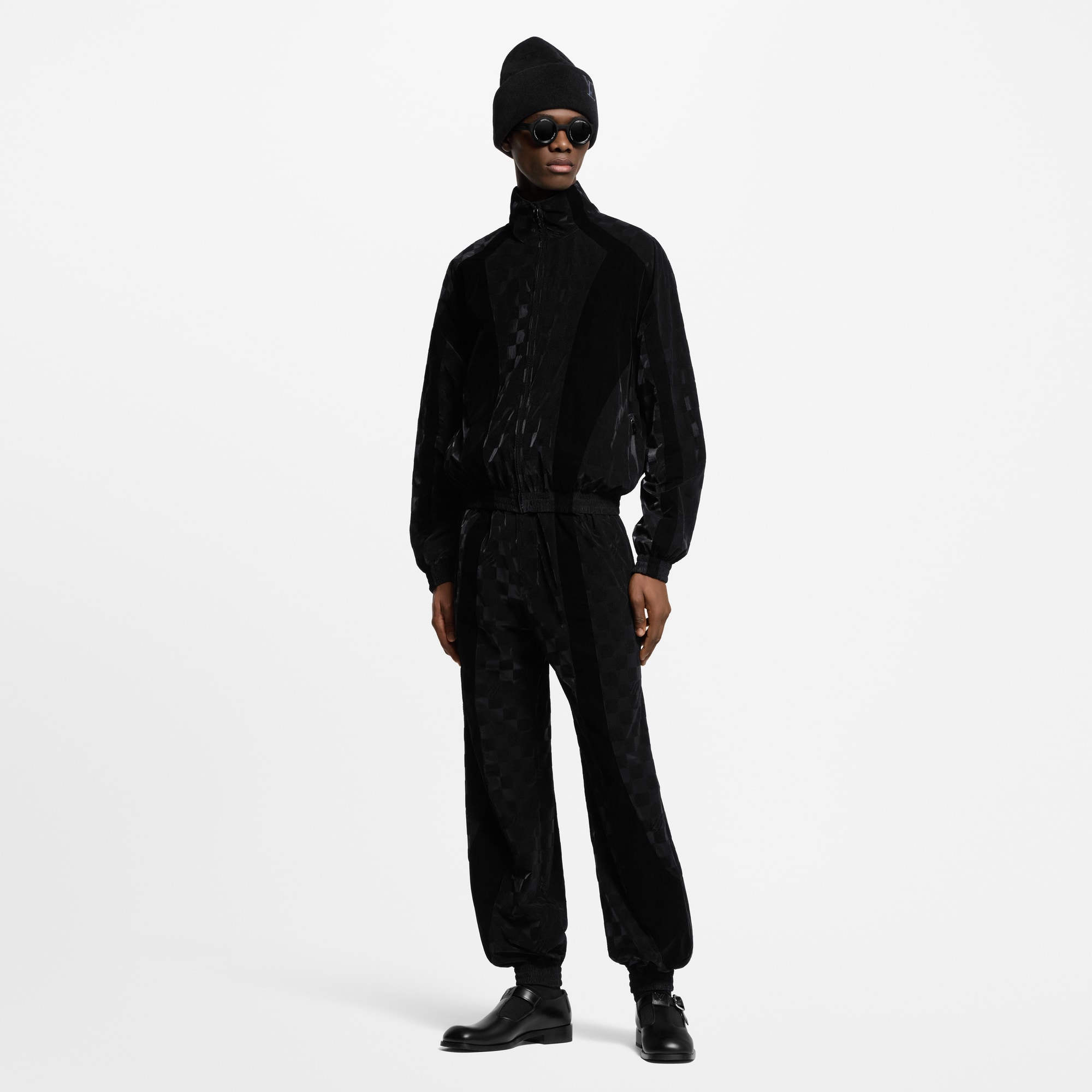 Pantaloni sportivi in tessuto tecnico con motivo Damier floccato  Uomo Abbigliamento Pantaloni | LOUIS VUITTON (Zoom prodotto)