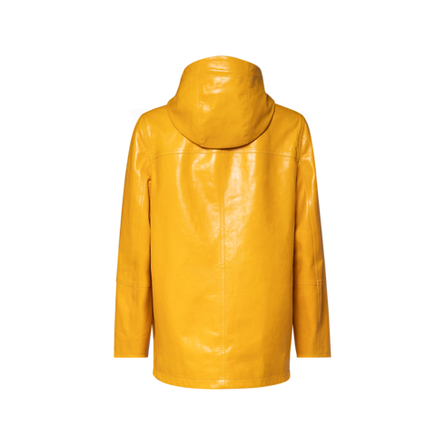 Parka in pelle con firma LV back view