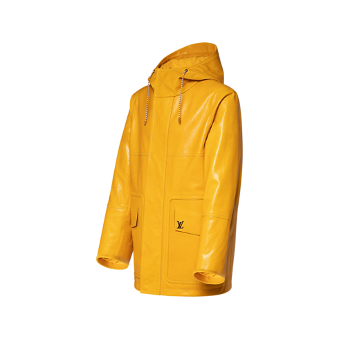 Parka in pelle con firma LV side view