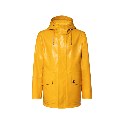 Parka in pelle con firma LV front view