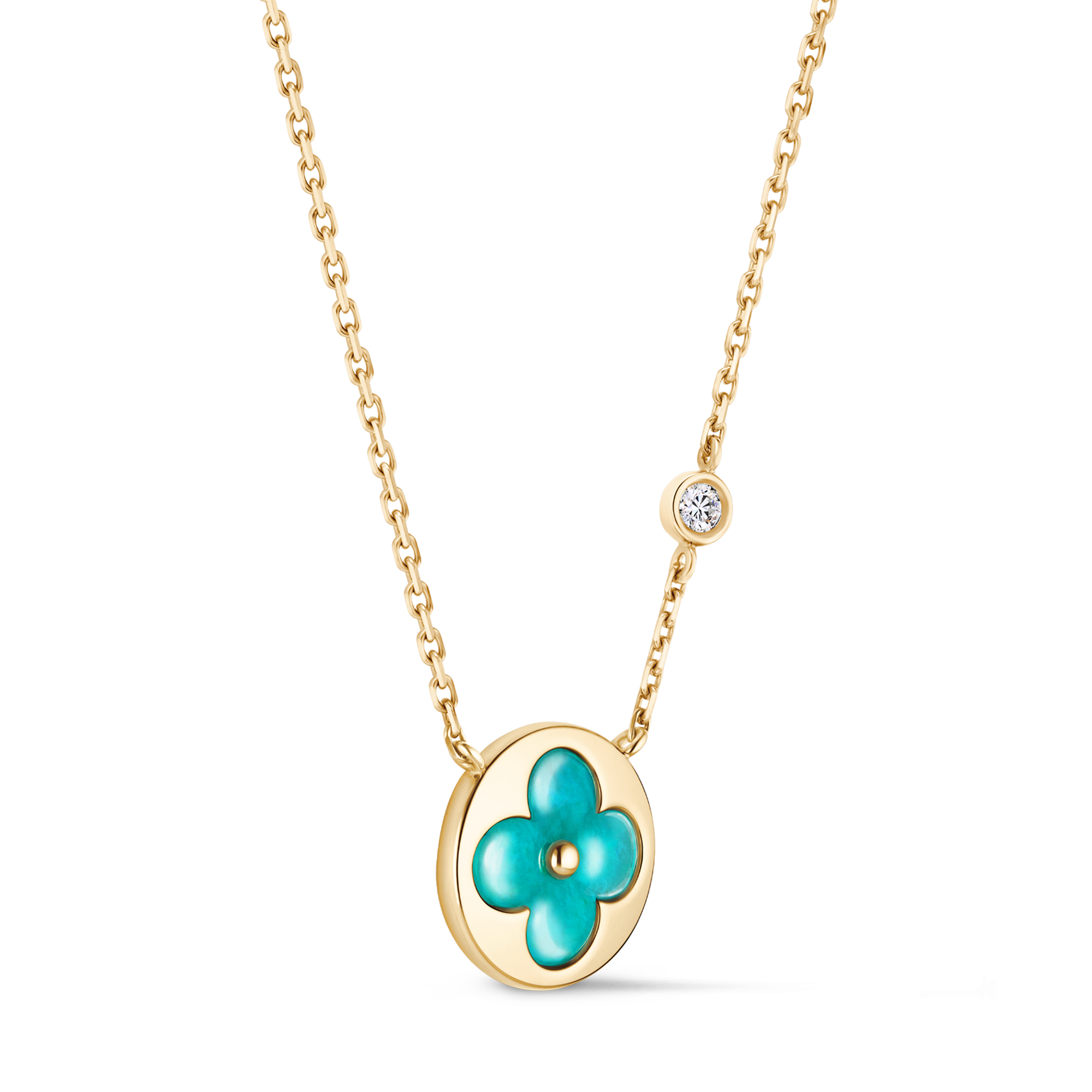 Pendente Color Blossom BB Sun, oro giallo, amazzonite e diamante  Gioielli Categorie Collane e Ciondoli | LOUIS VUITTON (Zoom prodotto)