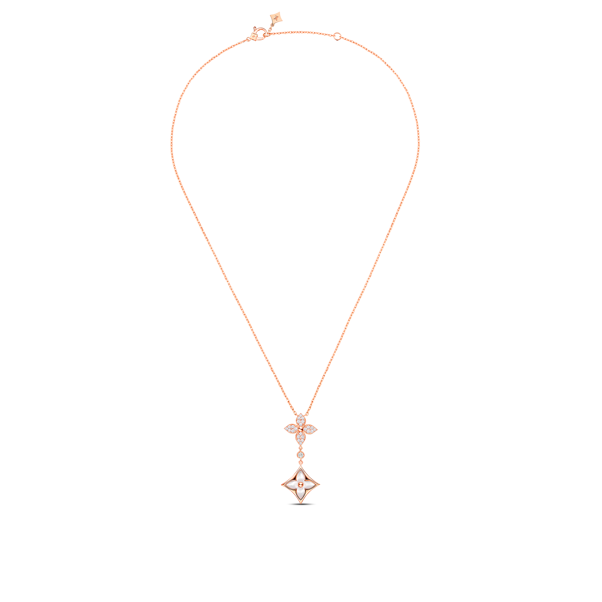 Pendente Color Blossom Double Star, oro rosa, madreperla bianca e diamanti  Gioielli Categorie Collane e Ciondoli | LOUIS VUITTON (Zoom prodotto)