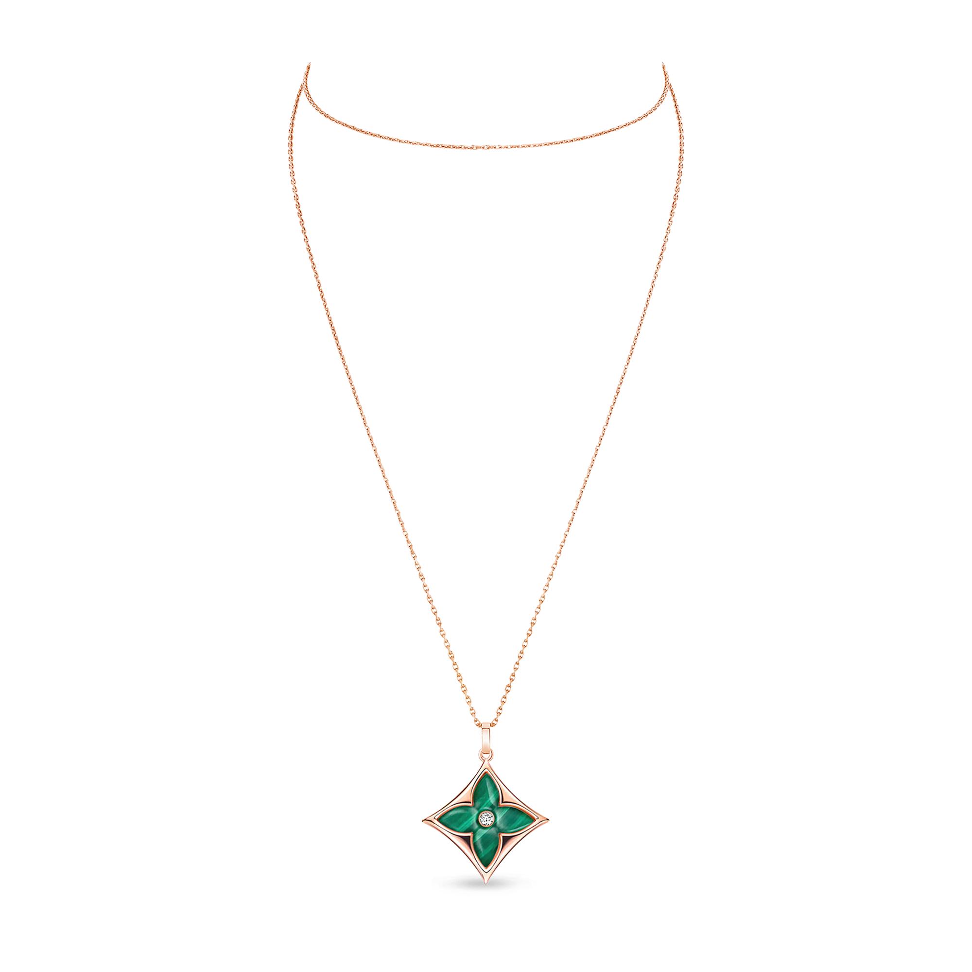 Pendente Color Blossom XL, oro rosa, malachite e diamante  Gioielli Categorie Collane e Ciondoli | LOUIS VUITTON (Zoom prodotto)