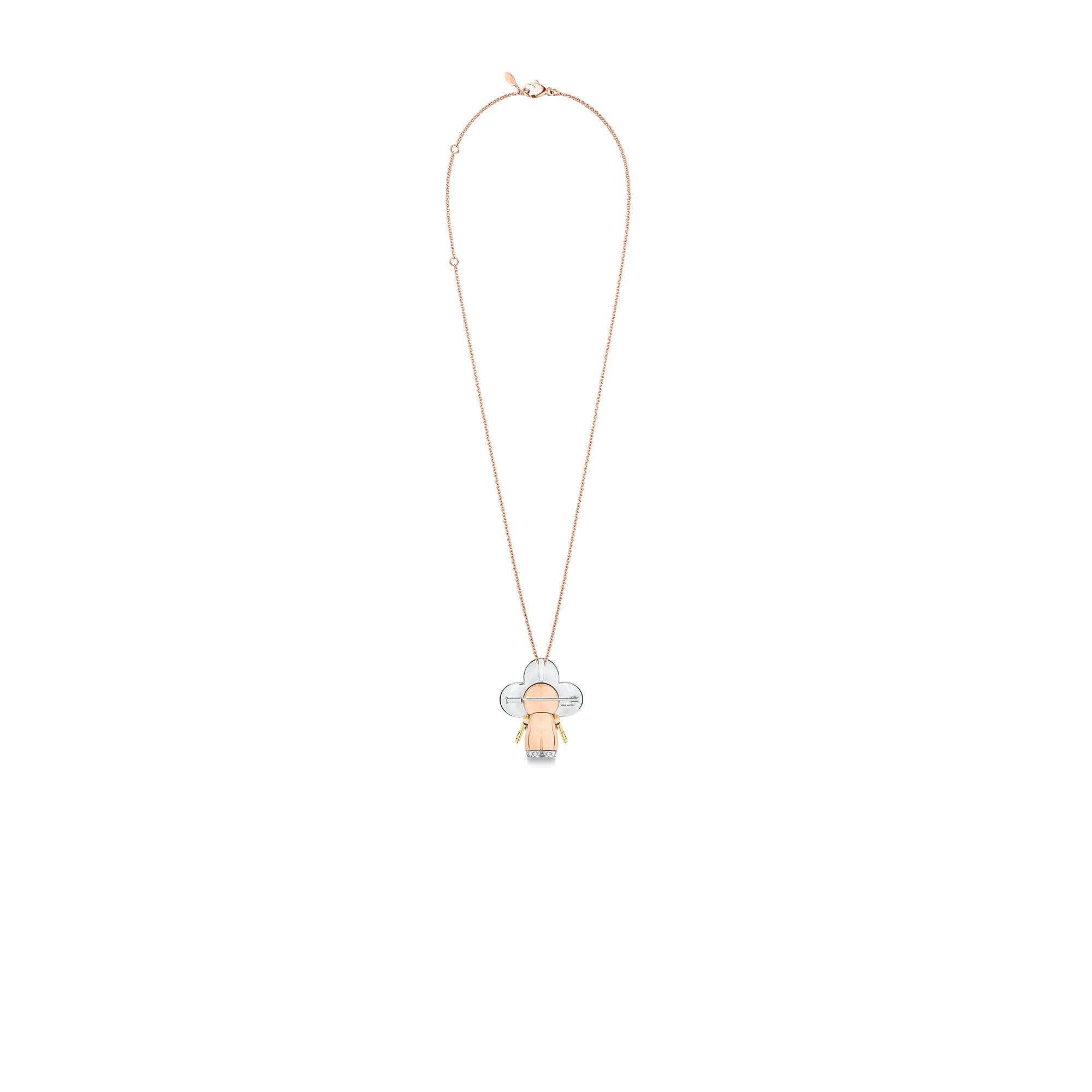 Pendente grande Vivienne in oro giallo, bianco e rosa con pavé di diamanti  Gioielli Categorie Collane e Ciondoli | LOUIS VUITTON (Zoom prodotto)