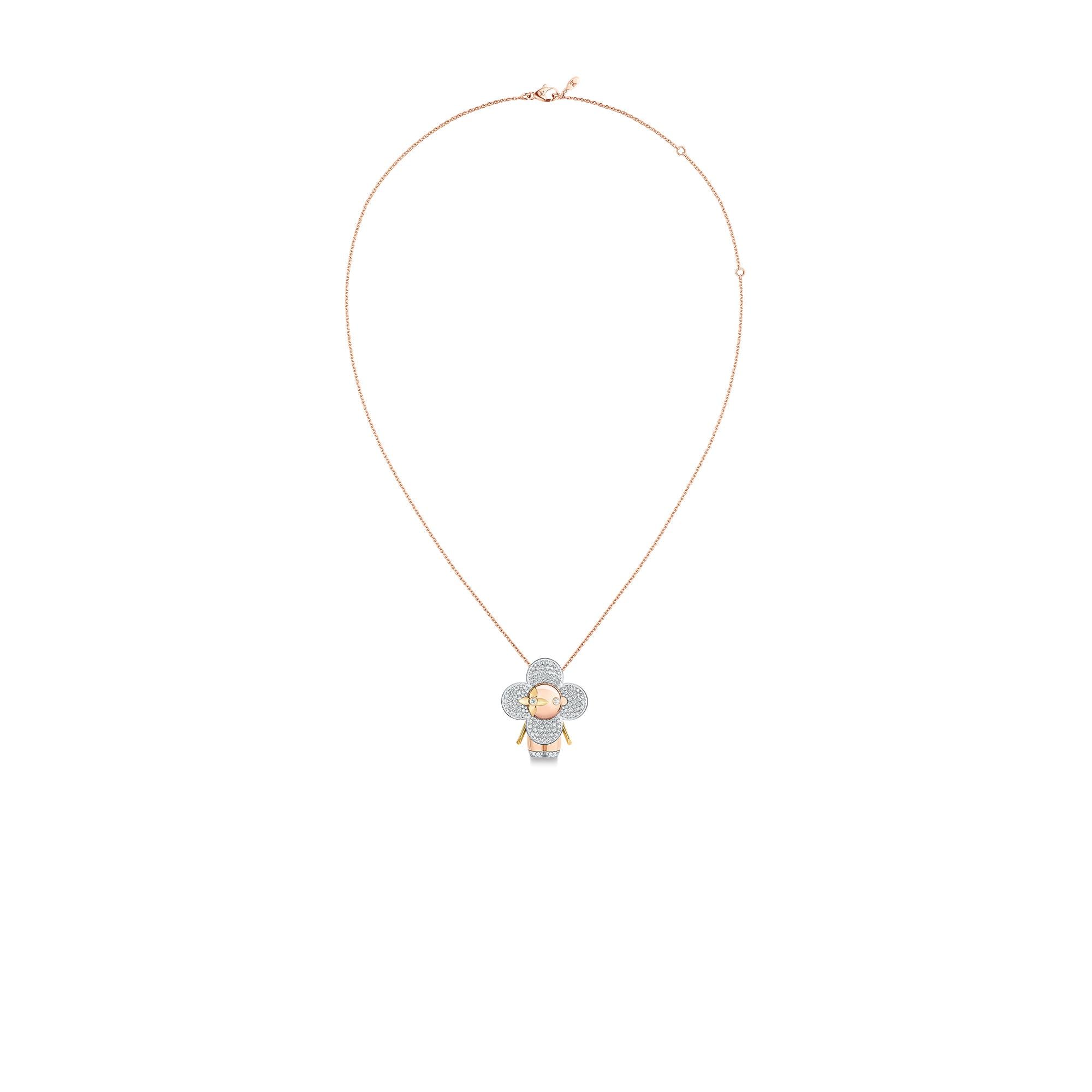 Pendente grande Vivienne in oro giallo, bianco e rosa con pavé di diamanti  Gioielli Categorie Collane e Ciondoli | LOUIS VUITTON (Zoom prodotto)