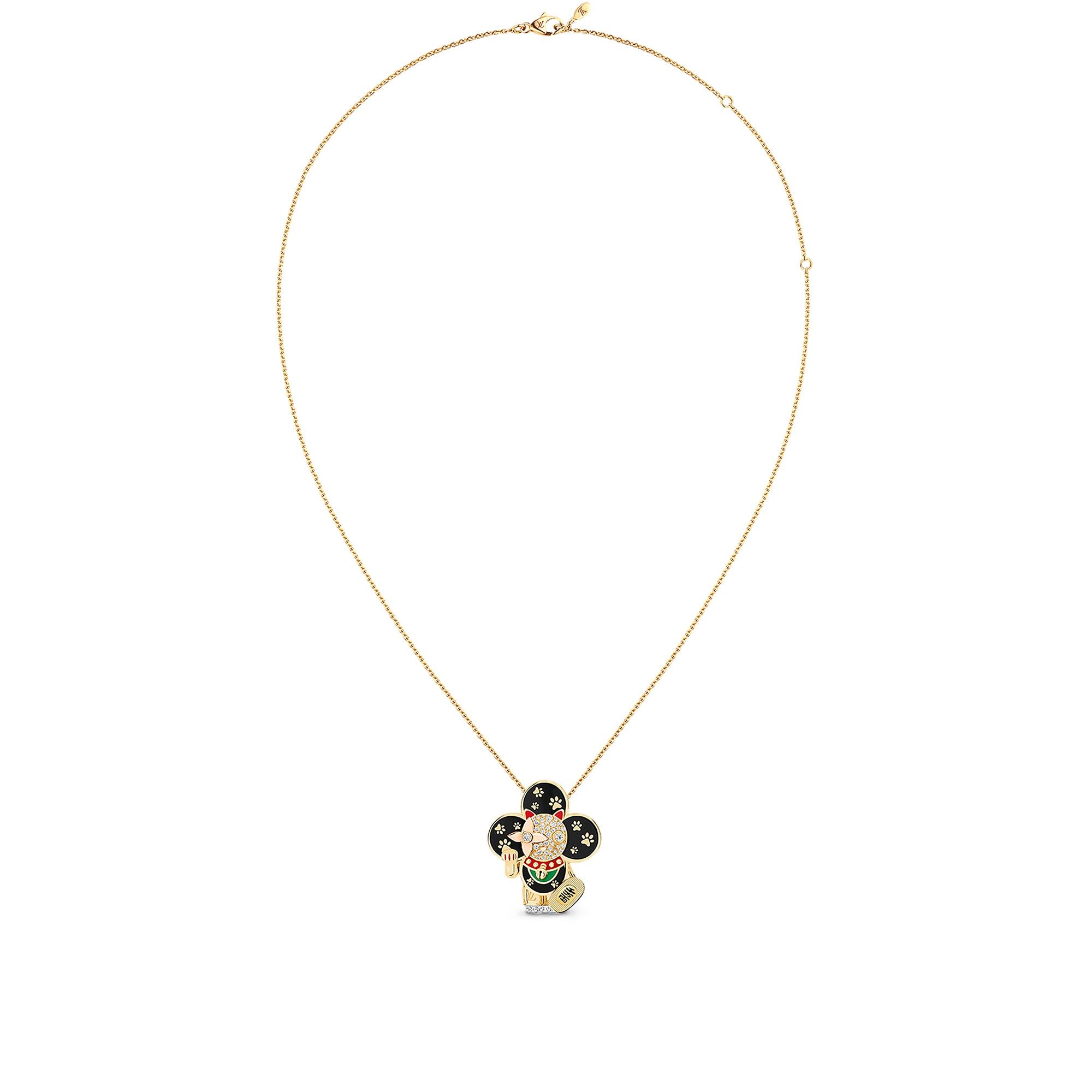 Pendente Vivienne Maneki Neko, oro giallo, oro bianco, oro rosa, smalto e diamanti  Gioielli Categorie Collane e Ciondoli | LOUIS VUITTON (Zoom prodotto)