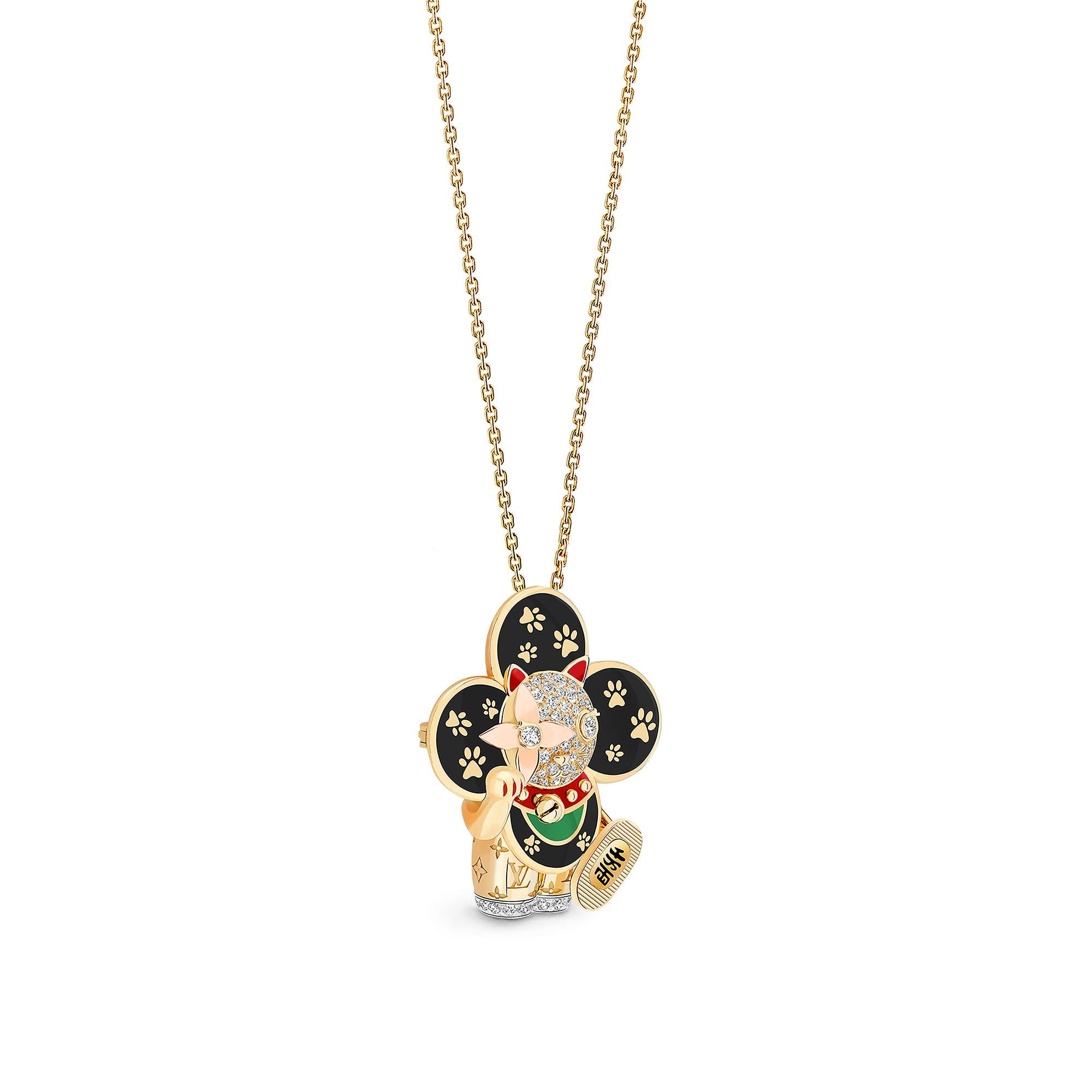 Pendente Vivienne Maneki Neko, oro giallo, oro bianco, oro rosa, smalto e diamanti  Gioielli Categorie Collane e Ciondoli | LOUIS VUITTON (Zoom prodotto)