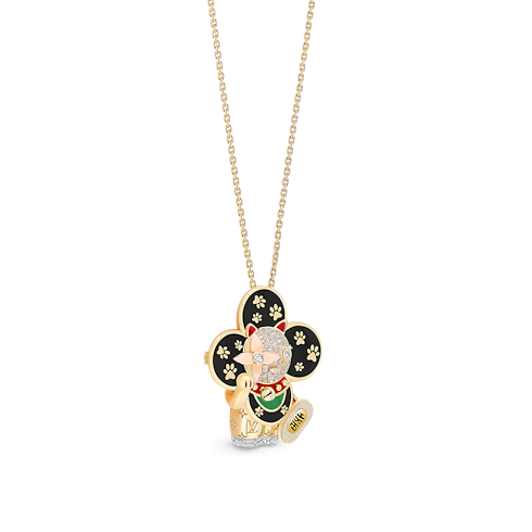 Pendente Vivienne Maneki Neko, oro giallo, oro bianco, oro rosa, smalto e diamanti Gioielli Categorie Collane e Ciondoli | LOUIS VUITTON (Zoom prodotto)
