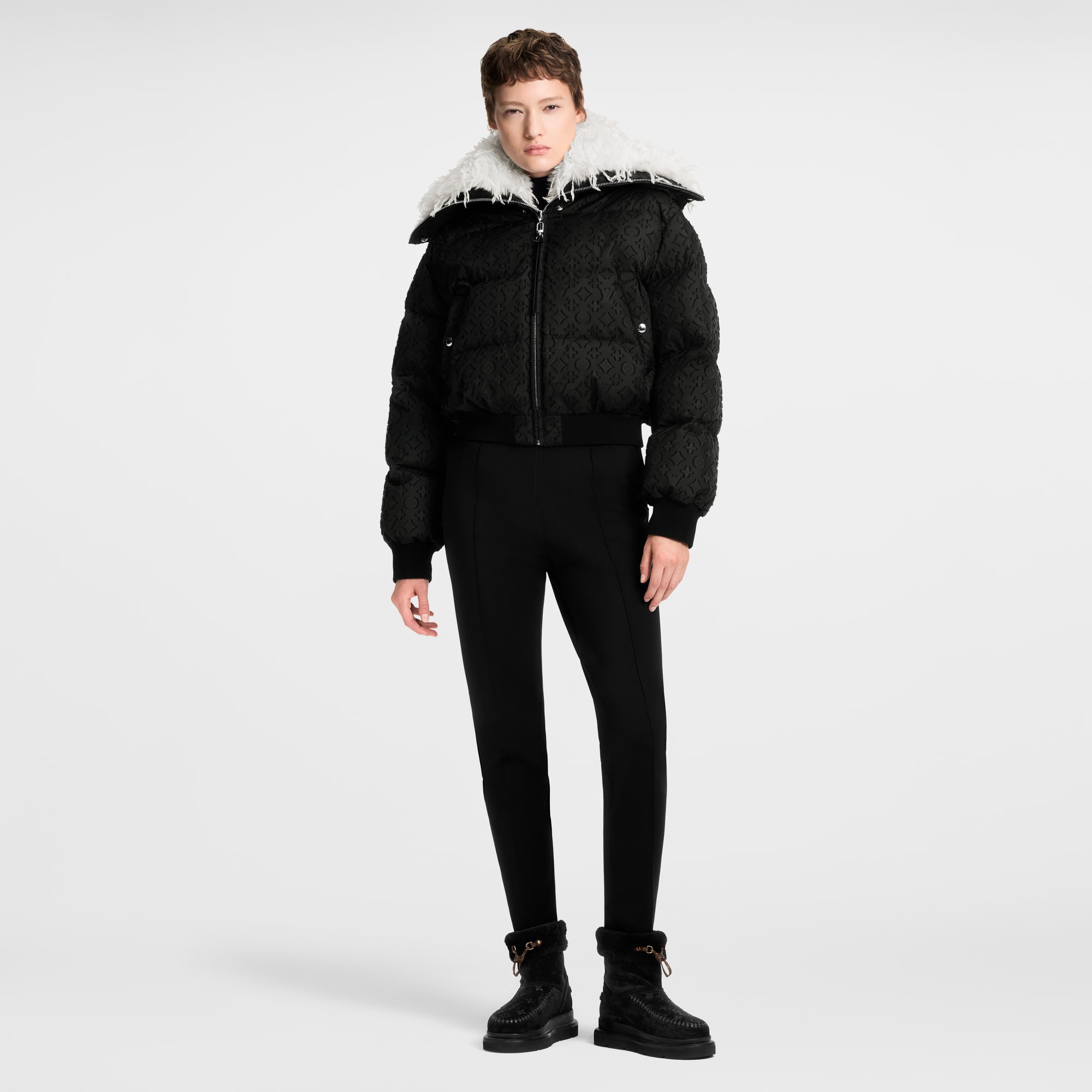Piumino con colletto di piume  Donna Abbigliamento Cappotti e Giacche | LOUIS VUITTON (Zoom prodotto)