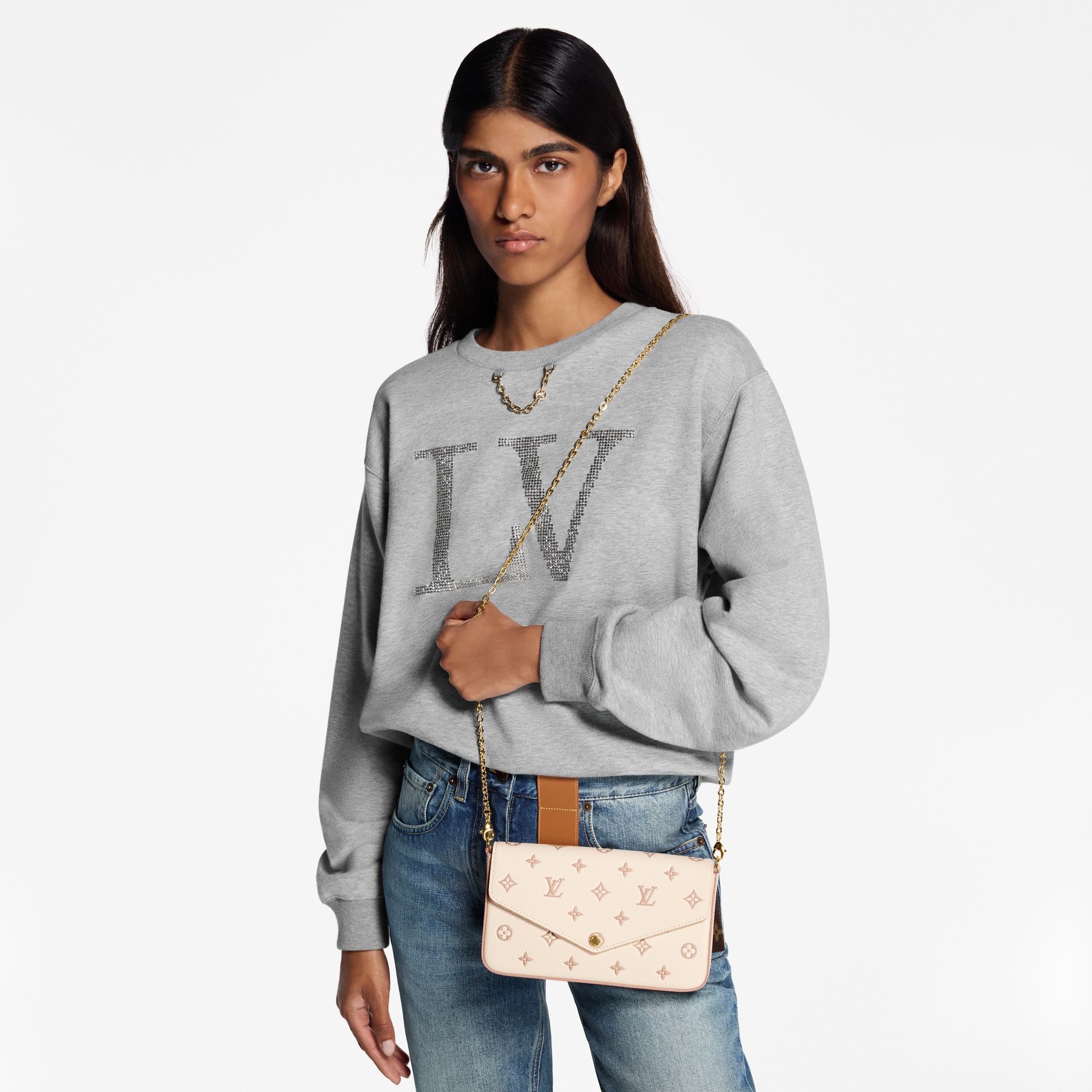 Pochette Félicie Pelle Monogram Empreinte Donna Portafogli e Piccola Pelletteria Mini Borse | LOUIS VUITTON (Zoom prodotto)