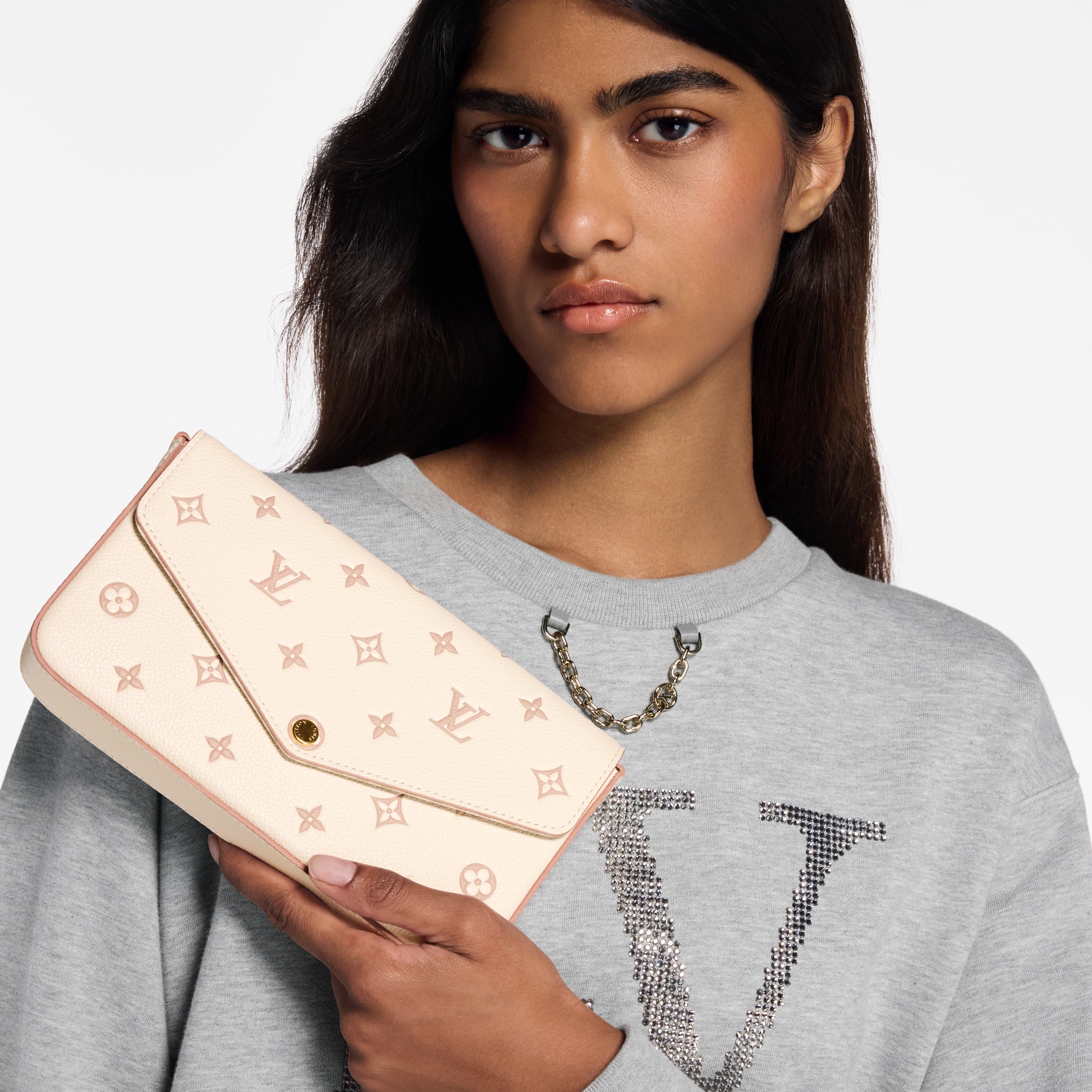 Pochette Félicie Pelle Monogram Empreinte Donna Portafogli e Piccola Pelletteria Mini Borse | LOUIS VUITTON (Zoom prodotto)