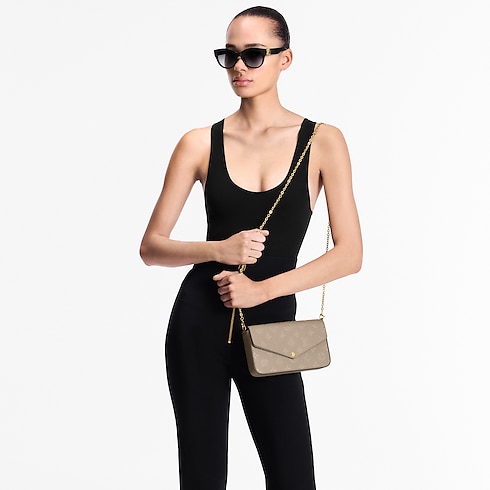 Pochette Félicie Pelle Monogram Empreinte Donna Portafogli e Piccola Pelletteria Mini Borse | LOUIS VUITTON (Zoom prodotto)