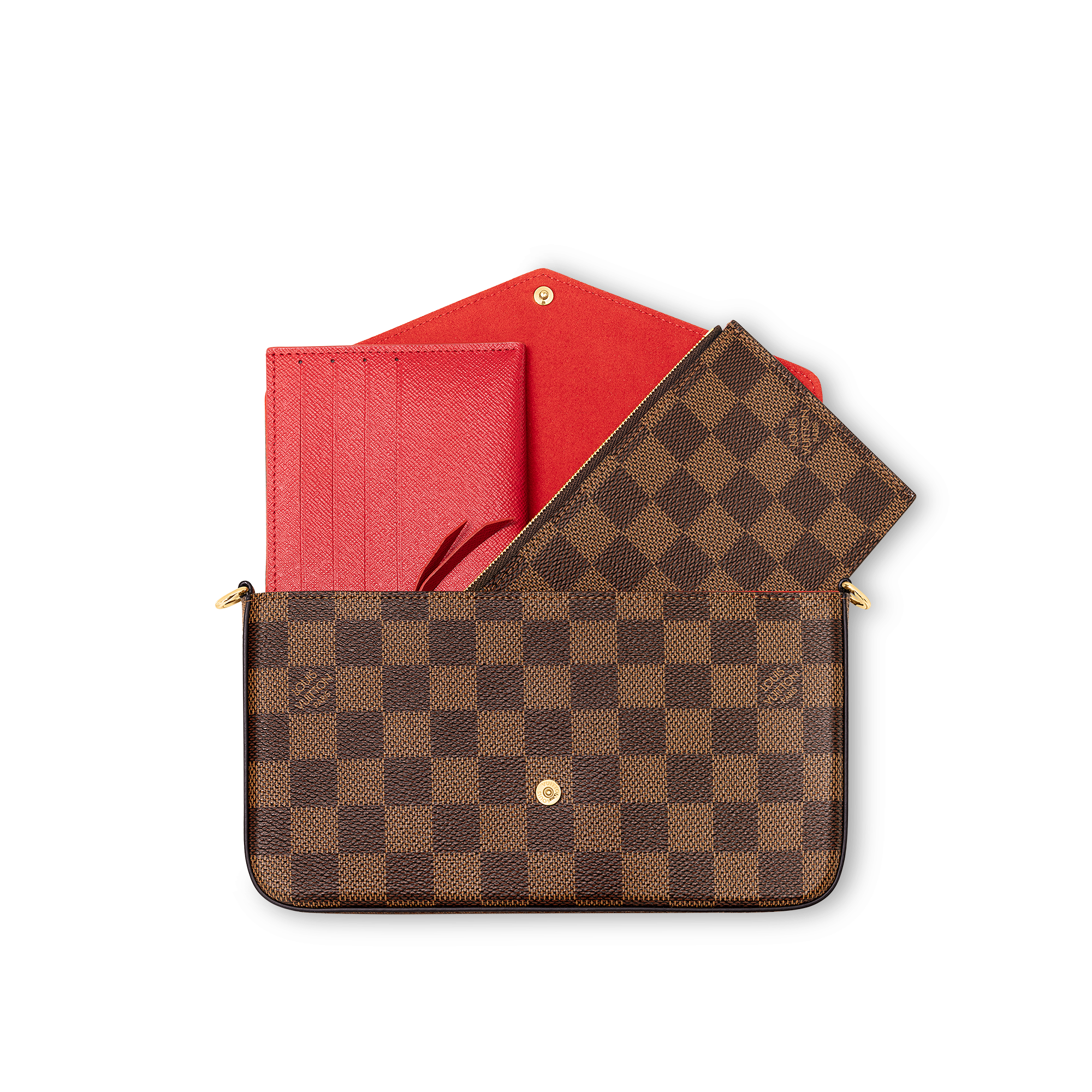 Pochette Félicie Tela Damier Ébène Donna Portafogli e Piccola Pelletteria Mini Borse | LOUIS VUITTON (Zoom prodotto)