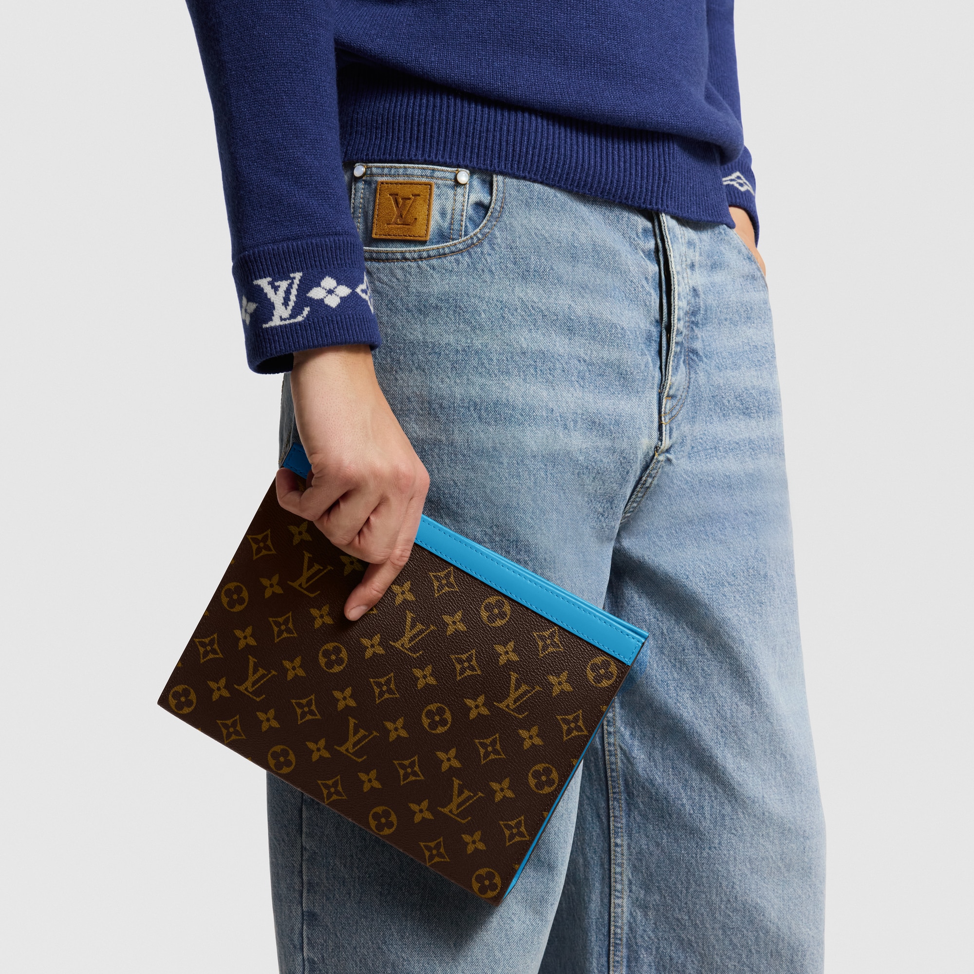 Pochette Voyage MM Tela Monogram Macassar Uomo Portafogli e Piccola Pelletteria Pochette | LOUIS VUITTON (Zoom prodotto)