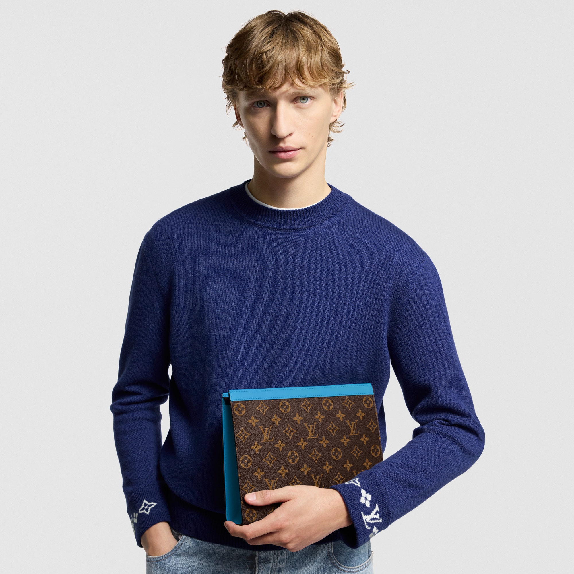 Pochette Voyage MM Tela Monogram Macassar Uomo Portafogli e Piccola Pelletteria Pochette | LOUIS VUITTON (Zoom prodotto)