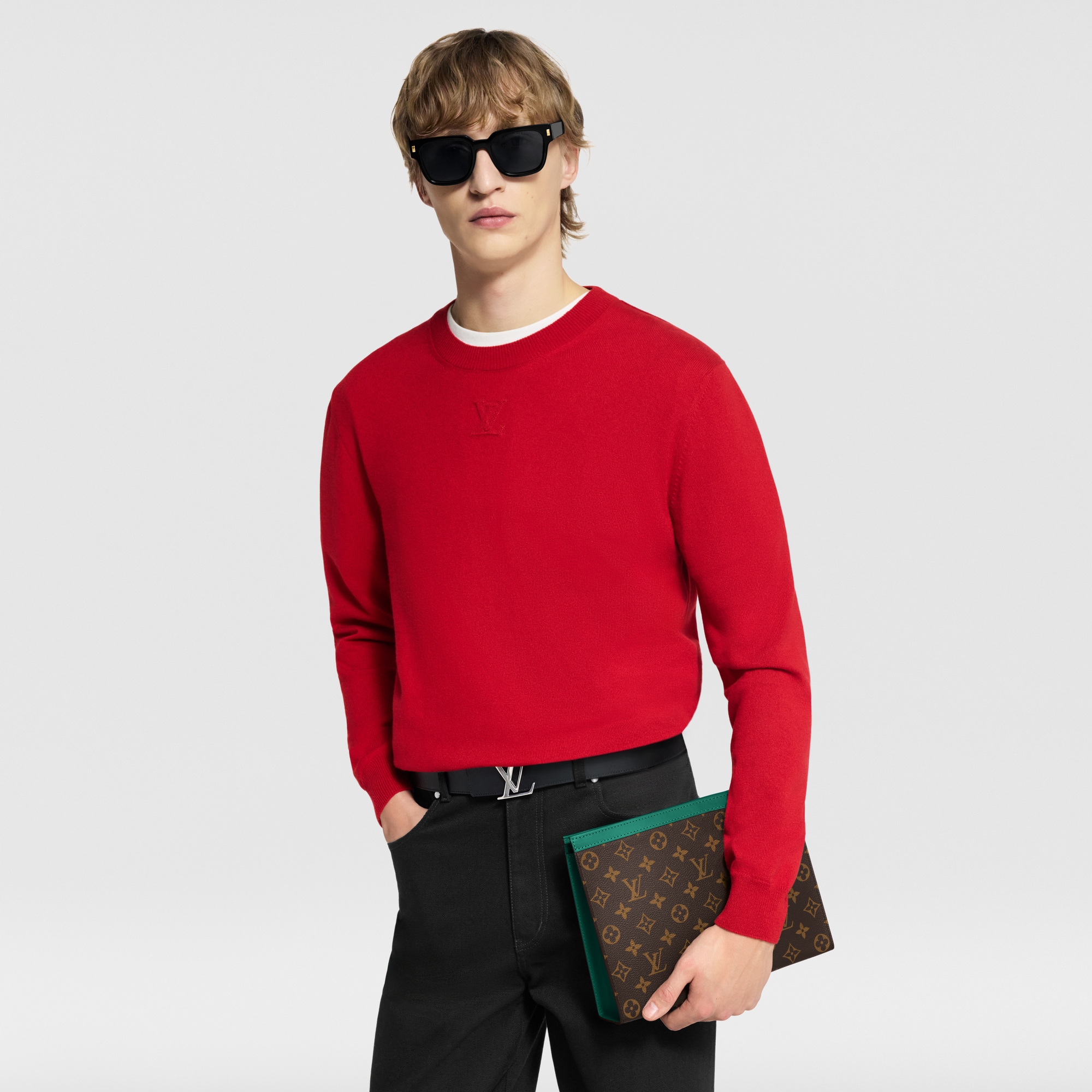 Pochette Voyage MM Tela Monogram Macassar Super Lucky Day For Him } | LOUIS VUITTON (Zoom prodotto)