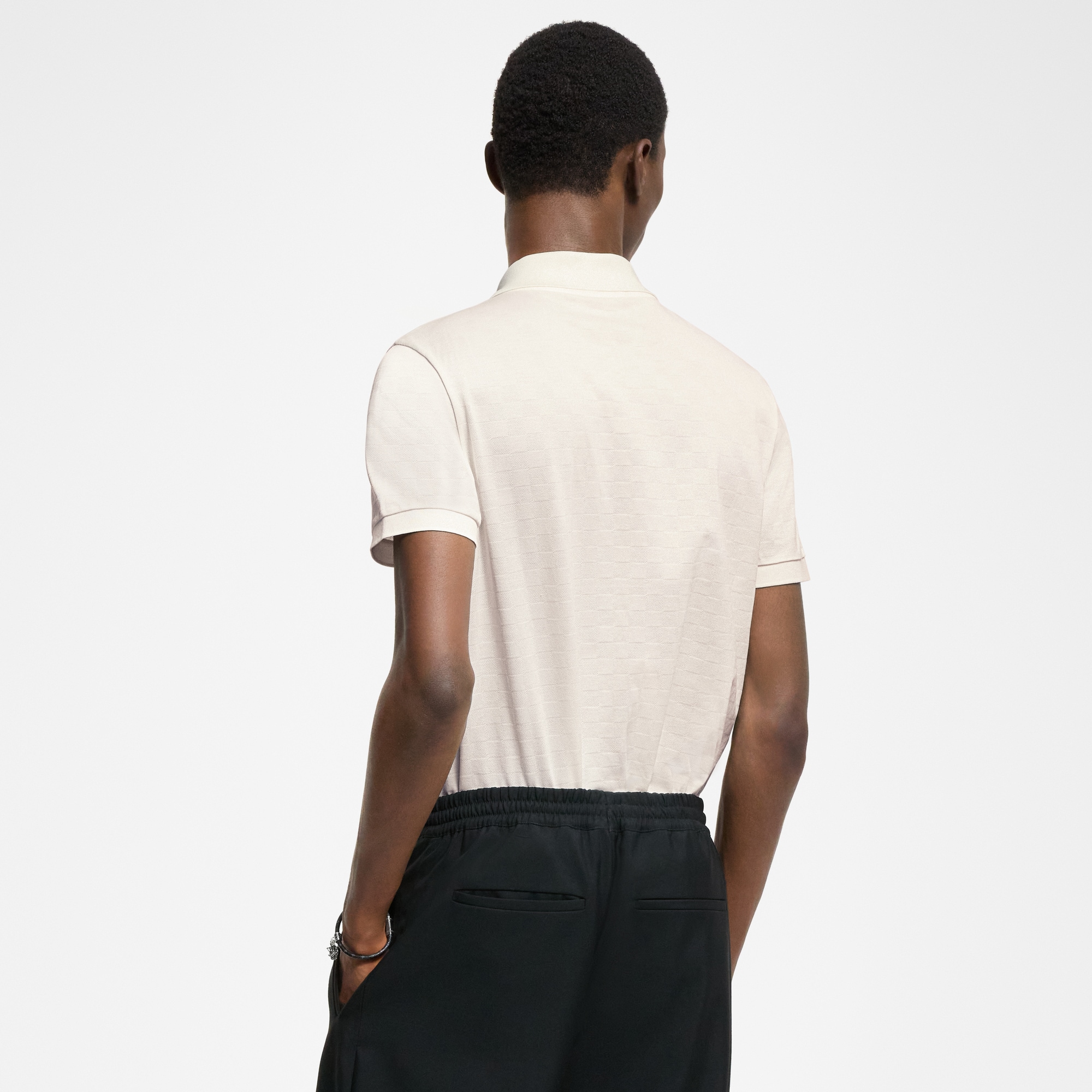 Polo a maniche corte con motivo Damier e firma  Uomo Abbigliamento T-Shirt e Polo | LOUIS VUITTON (Zoom prodotto)