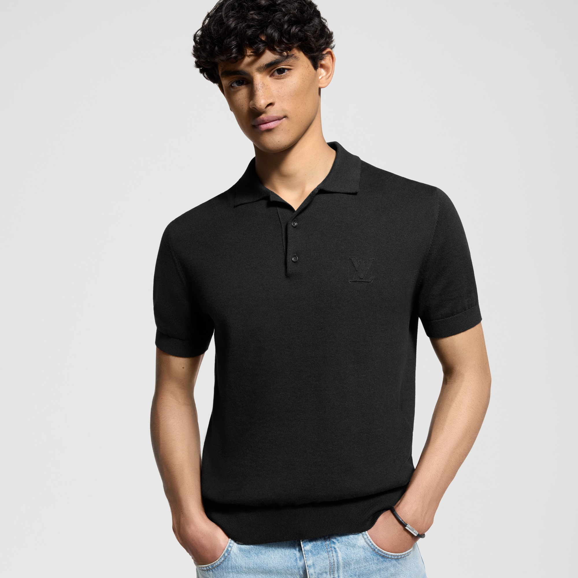 Polo a maniche corte in misto cachemire e cotone  Uomo Abbigliamento T-Shirt e Polo | LOUIS VUITTON (Zoom prodotto)