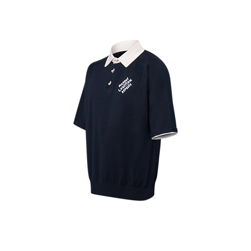 Polo a maniche corte in misto cotone ricamato Uomo Abbigliamento T-Shirt e Polo | LOUIS VUITTON (Zoom prodotto)