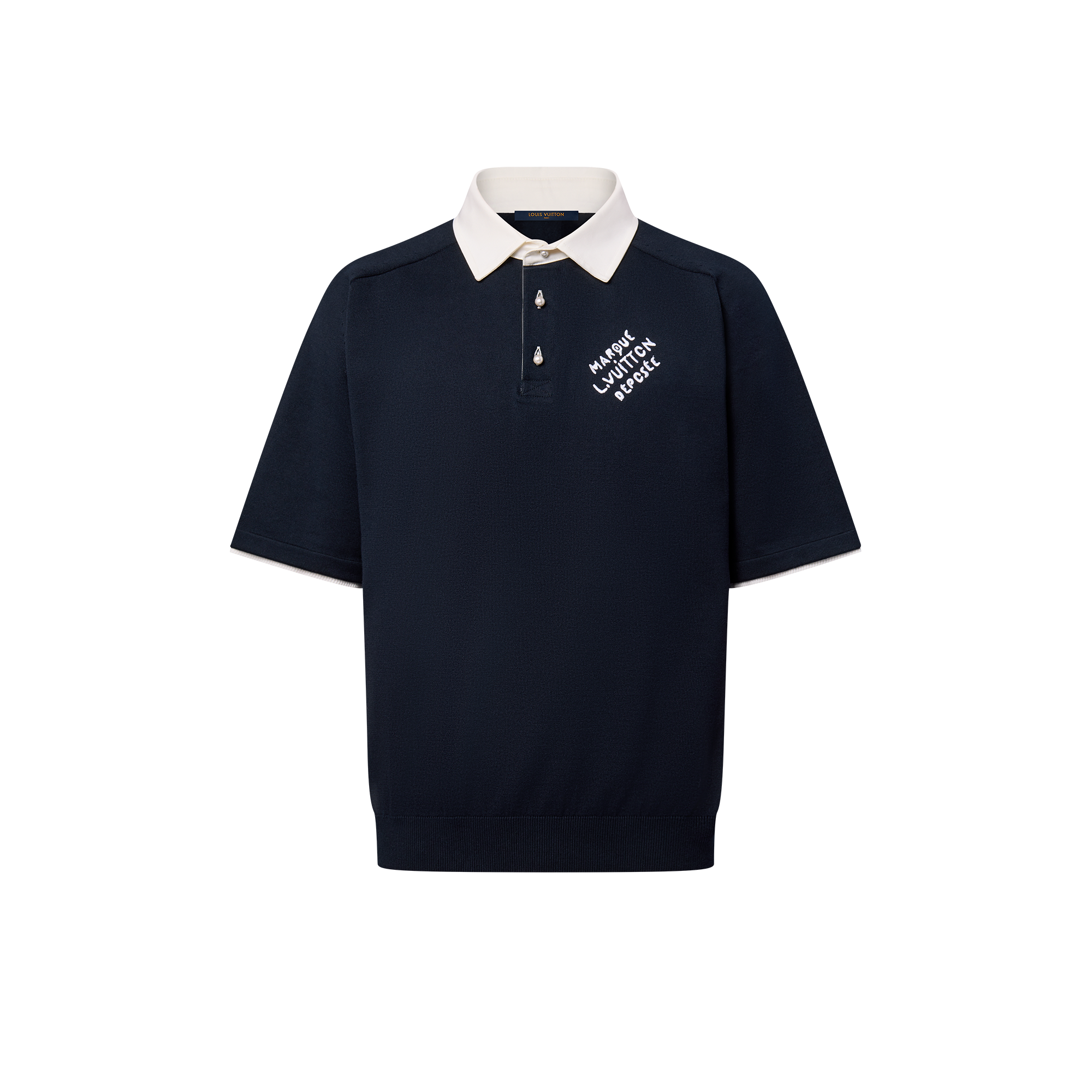 Polo a maniche corte in misto cotone ricamato  Uomo Abbigliamento T-Shirt e Polo | LOUIS VUITTON (Zoom prodotto)