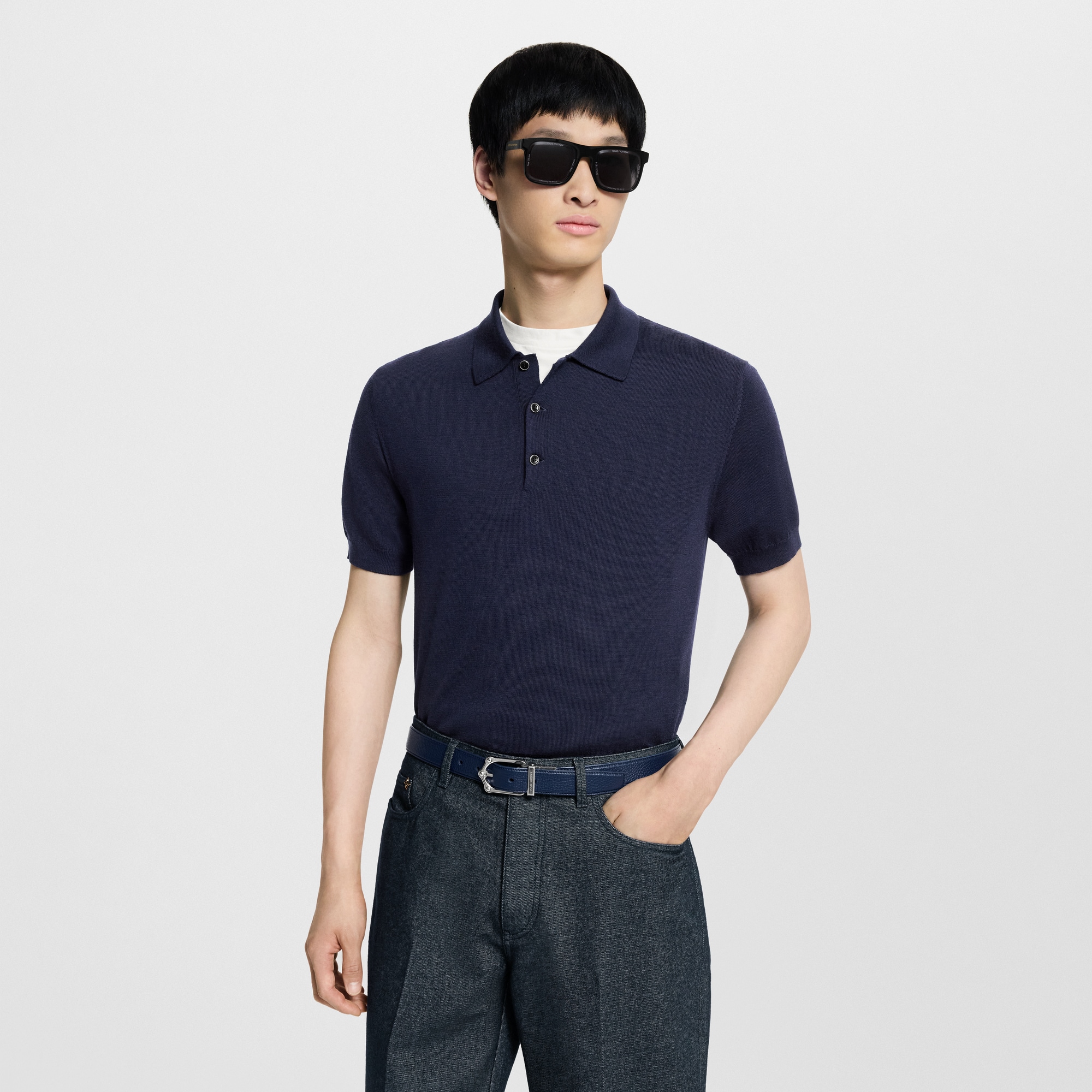 Polo a maniche corte in misto seta con motivi iconici  Uomo Abbigliamento T-Shirt e Polo | LOUIS VUITTON (Zoom prodotto)
