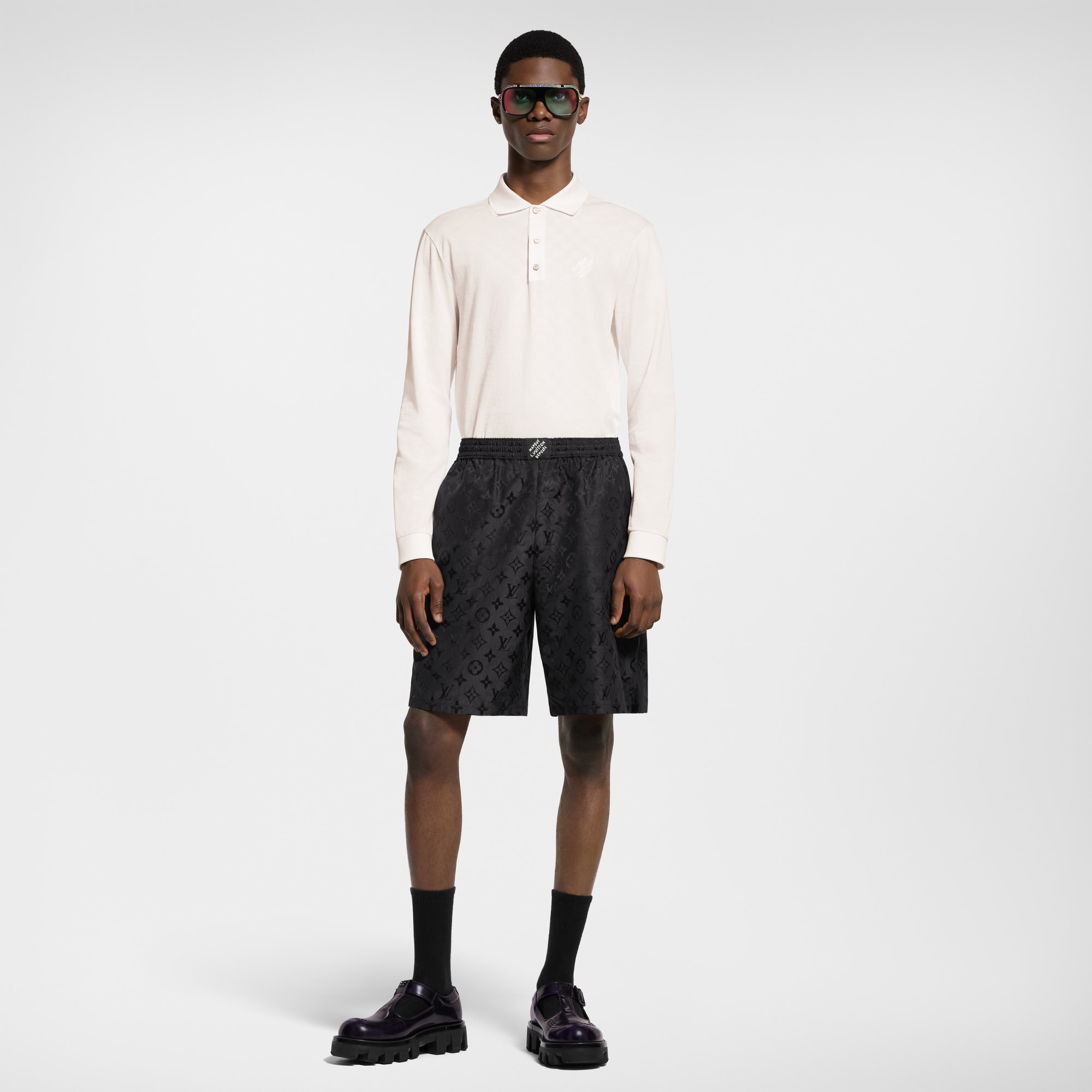 Polo a maniche lunghe con motivo Damier e firma  Uomo Abbigliamento Tutti i Capi di Abbigliamento | LOUIS VUITTON (Zoom prodotto)