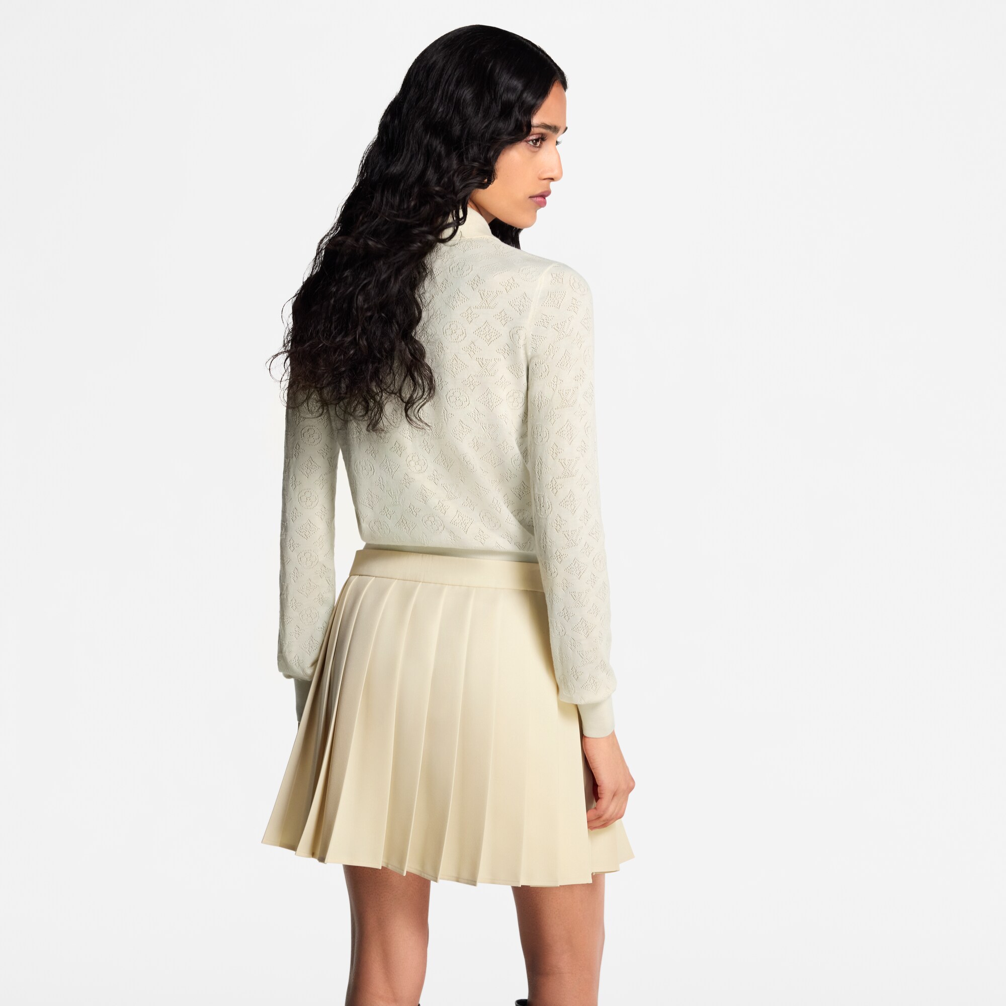 Polo a maniche lunghe con motivo Monogram Mahina  Donna Abbigliamento Maglieria | LOUIS VUITTON (Zoom prodotto)