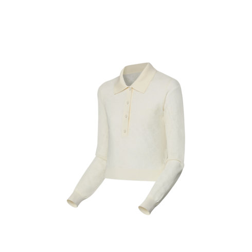 Polo a maniche lunghe con motivo Monogram Mahina Donna Abbigliamento Camicie e T-Shirt | LOUIS VUITTON (Zoom prodotto)