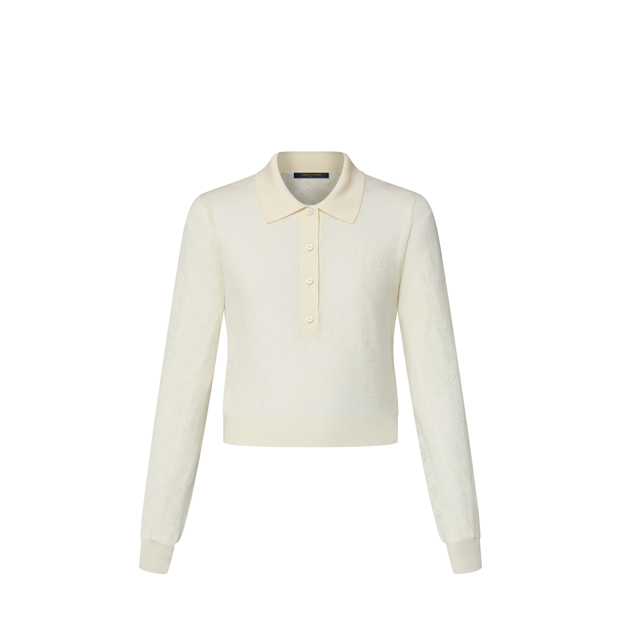 Polo a maniche lunghe con motivo Monogram Mahina  Donna Abbigliamento Maglieria | LOUIS VUITTON (Zoom prodotto)