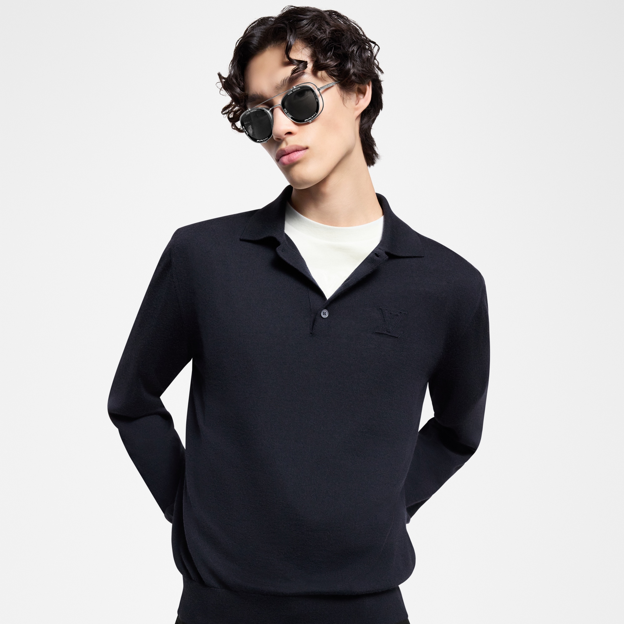 Polo a maniche lunghe in cachemire  Uomo Abbigliamento T-Shirt e Polo | LOUIS VUITTON (Zoom prodotto)