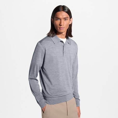 Polo a maniche lunghe in lana, seta e cachemire Uomo Abbigliamento Tutti i Capi di Abbigliamento | LOUIS VUITTON (Zoom prodotto)