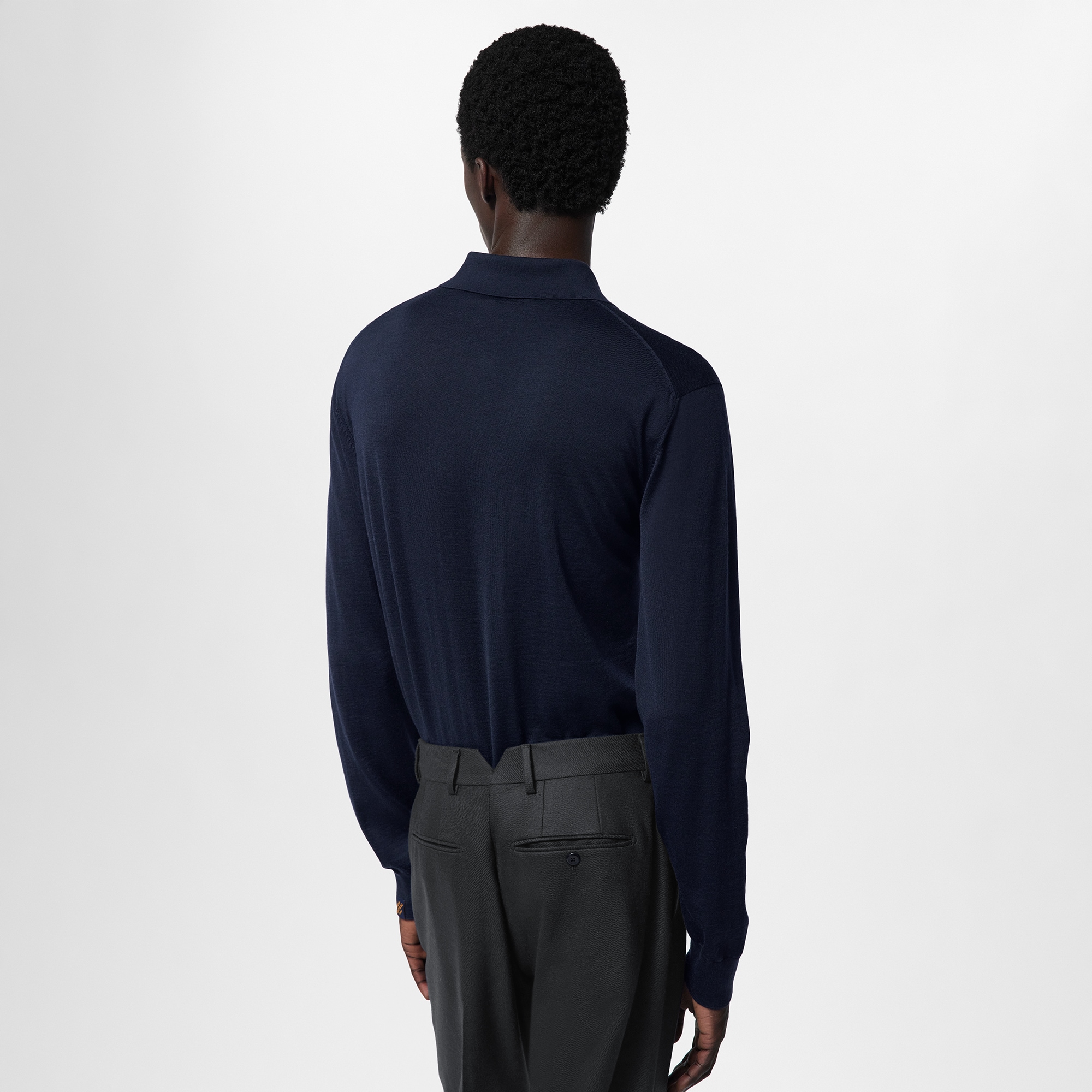 Polo a maniche lunghe in misto seta e cachemire  Uomo Abbigliamento Maglieria e Felpe | LOUIS VUITTON (Zoom prodotto)
