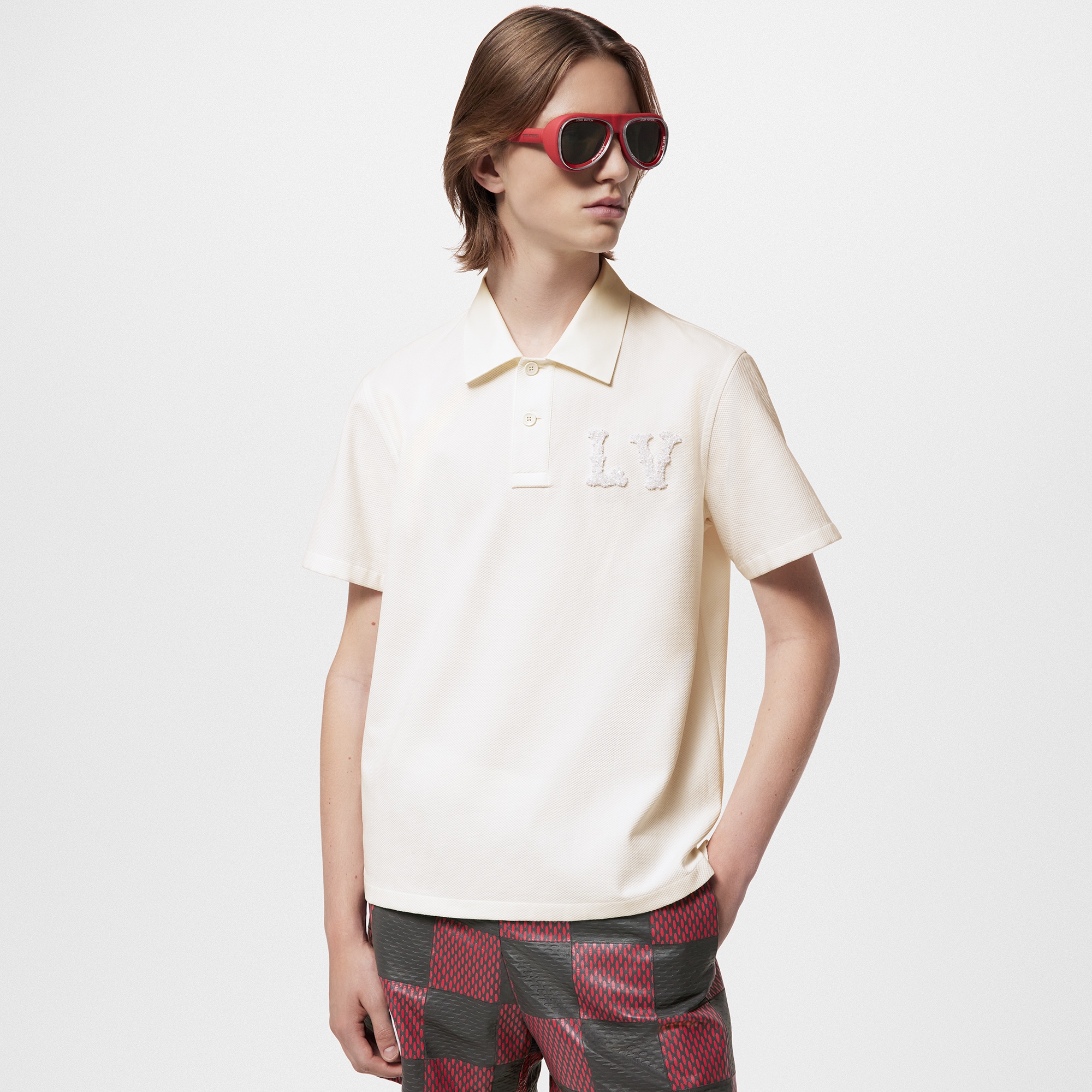 Polo con colletto in popeline e iniziali LV ricamate  Uomo Abbigliamento T-Shirt e Polo | LOUIS VUITTON (Zoom prodotto)