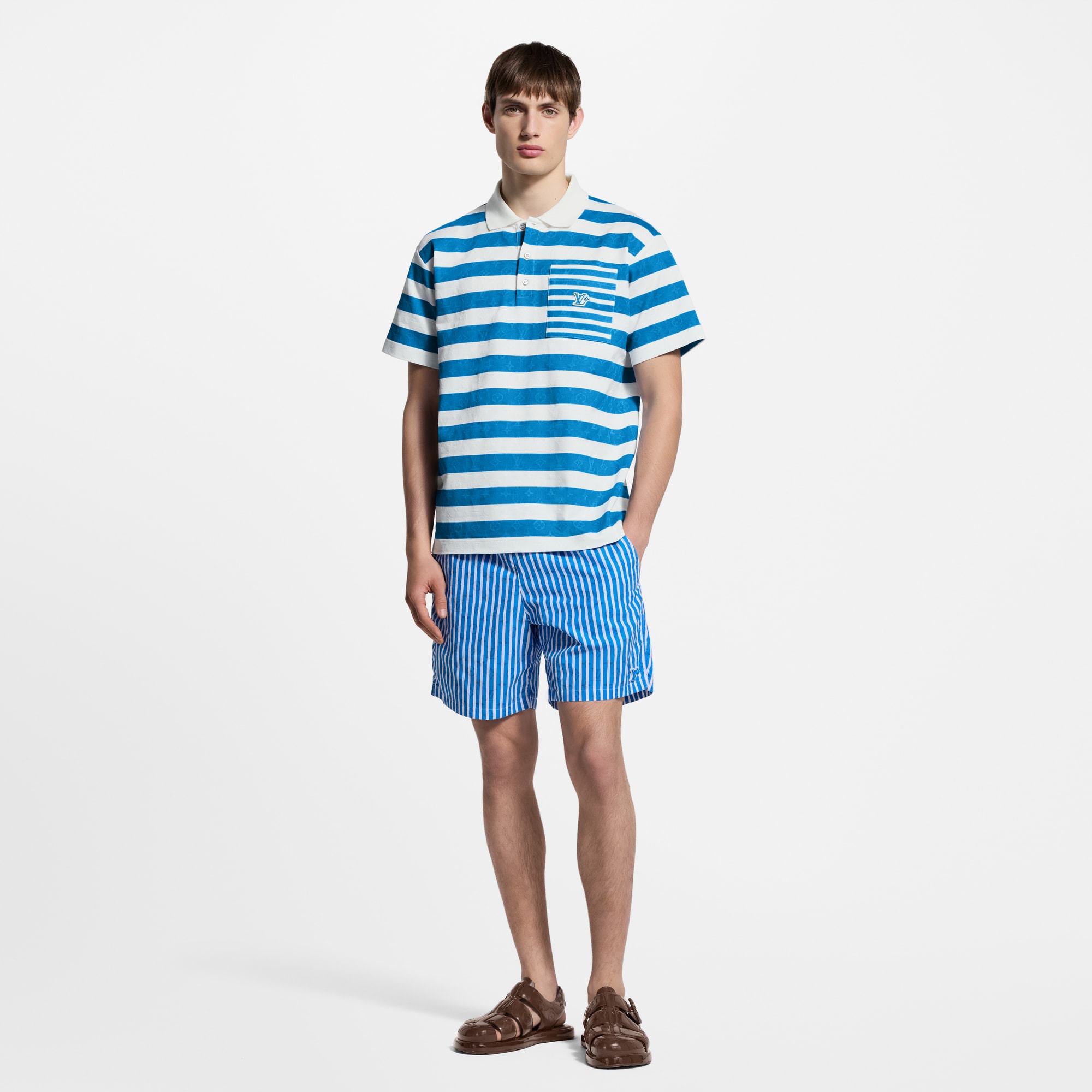 Polo con motivi Monogram e a righe  Uomo Abbigliamento T-Shirt e Polo | LOUIS VUITTON (Zoom prodotto)