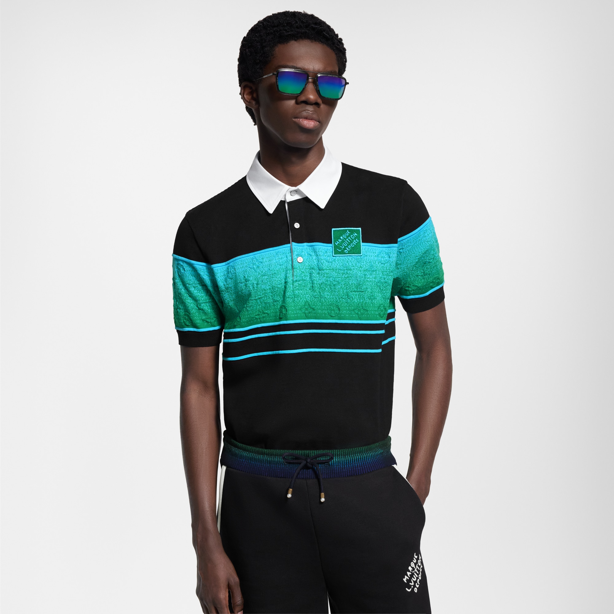 Polo con motivo iridescente in trama jacquard  Uomo Abbigliamento T-Shirt e Polo | LOUIS VUITTON (Zoom prodotto)