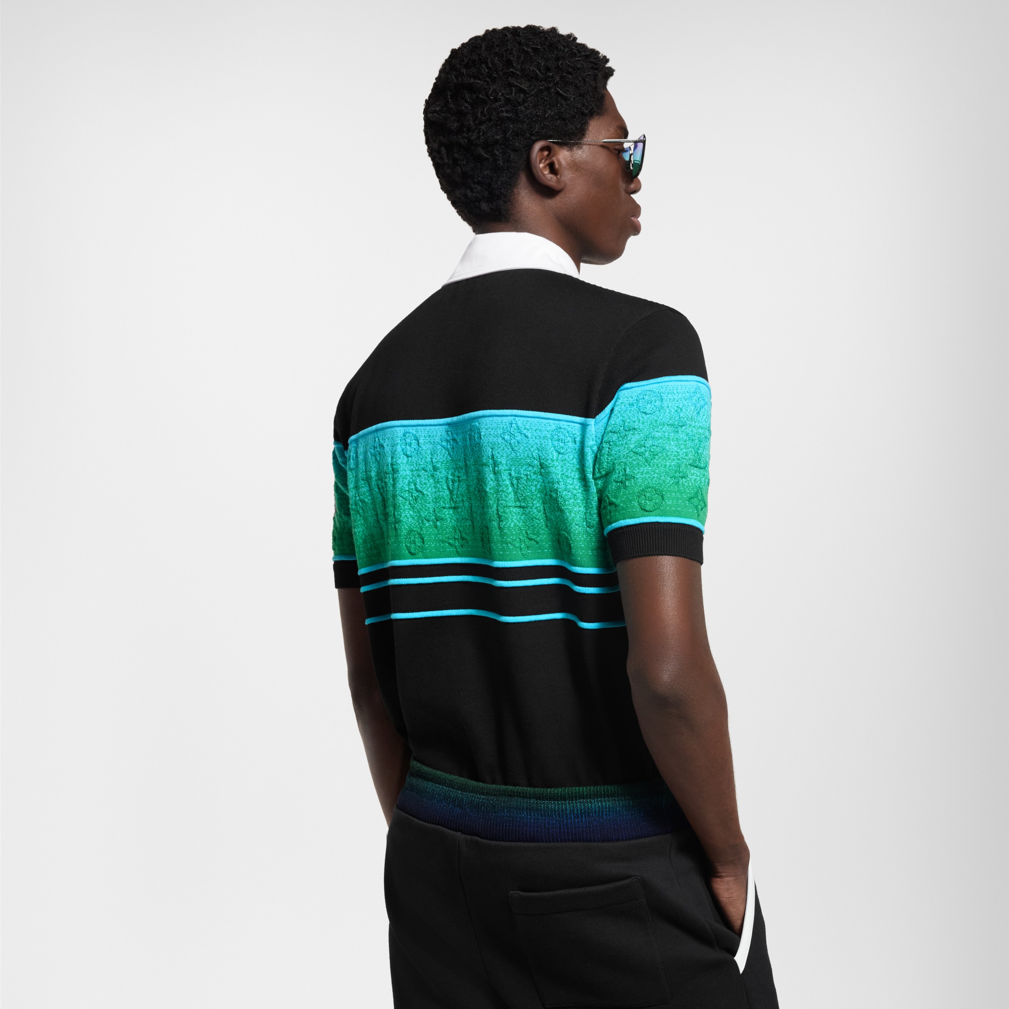 Polo con motivo iridescente in trama jacquard  Uomo Abbigliamento T-Shirt e Polo | LOUIS VUITTON (Zoom prodotto)